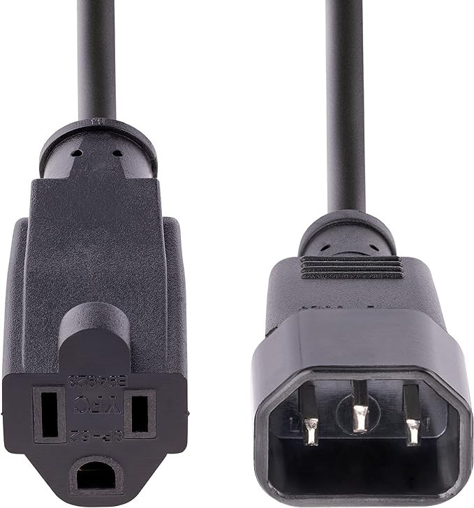 5x 1FT IEC60320 C14 to NEMA 5-15R 125V AC 10A 10 Amp Monitor PC Power Cord Cable