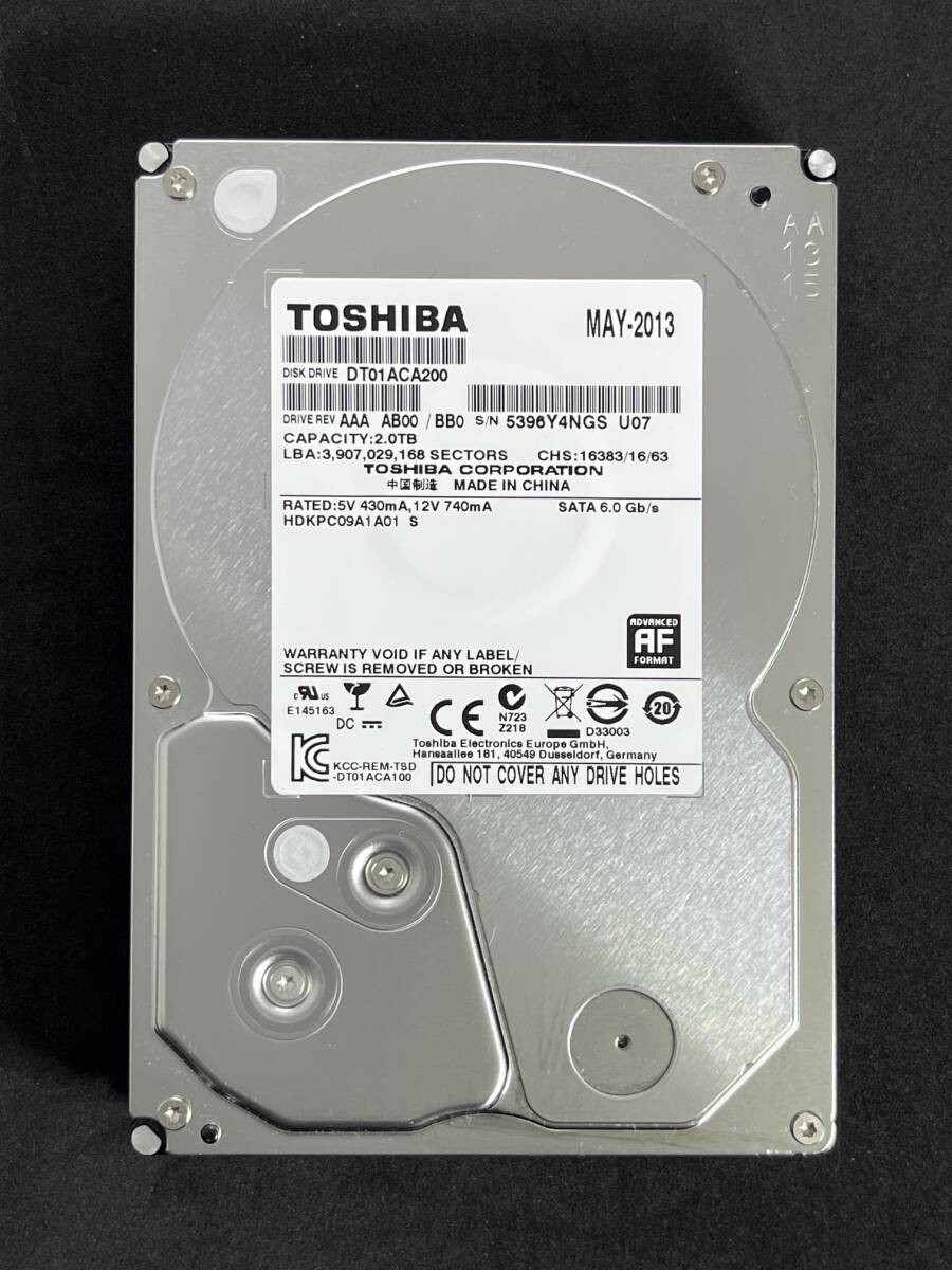 2TB  Toshiba DT01ACA200 2013 manufacture [ Usage time: 656h ] Low usage 3.5 inc