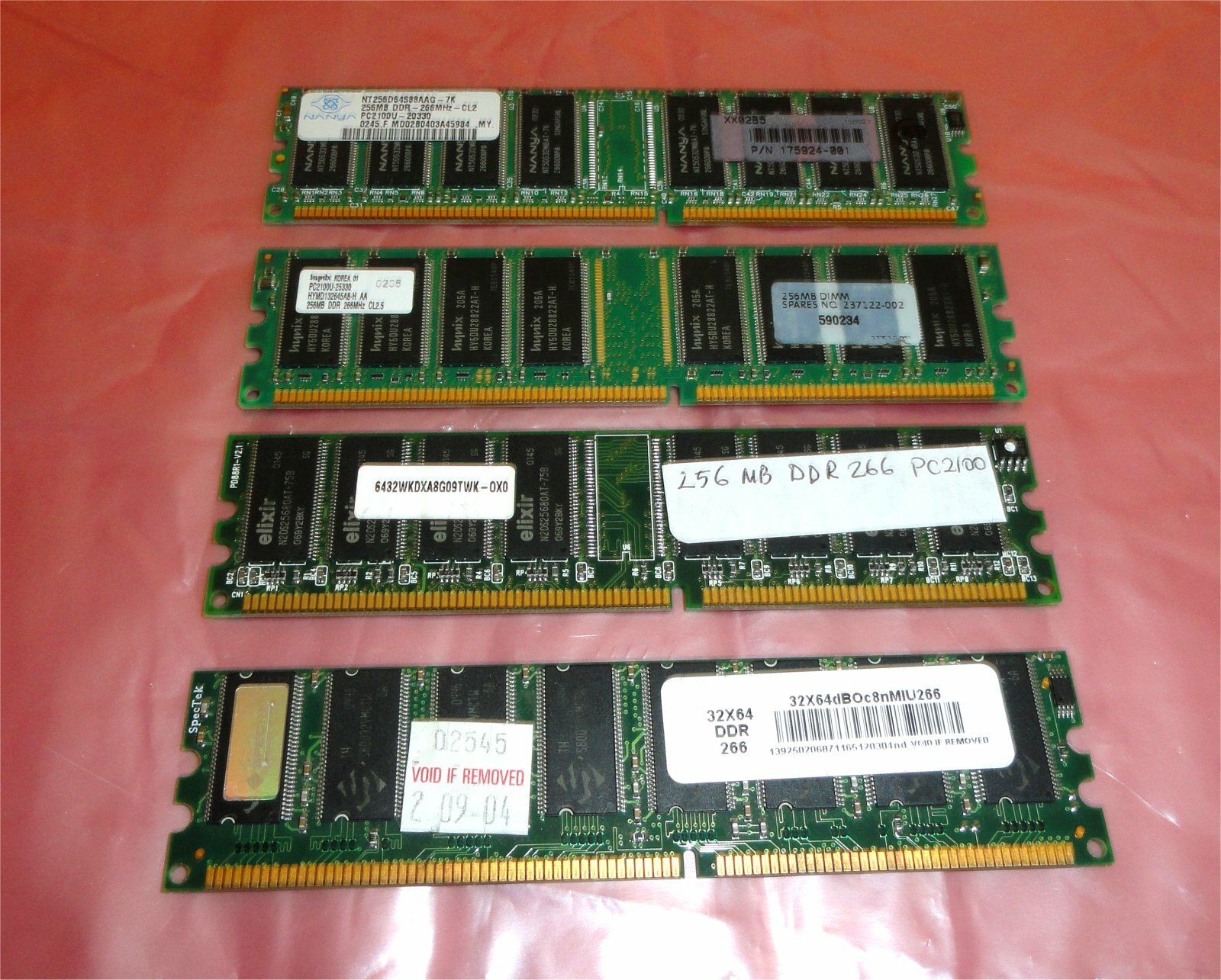 1GB (4x256MB) PC-2100 DDR-266 Memory