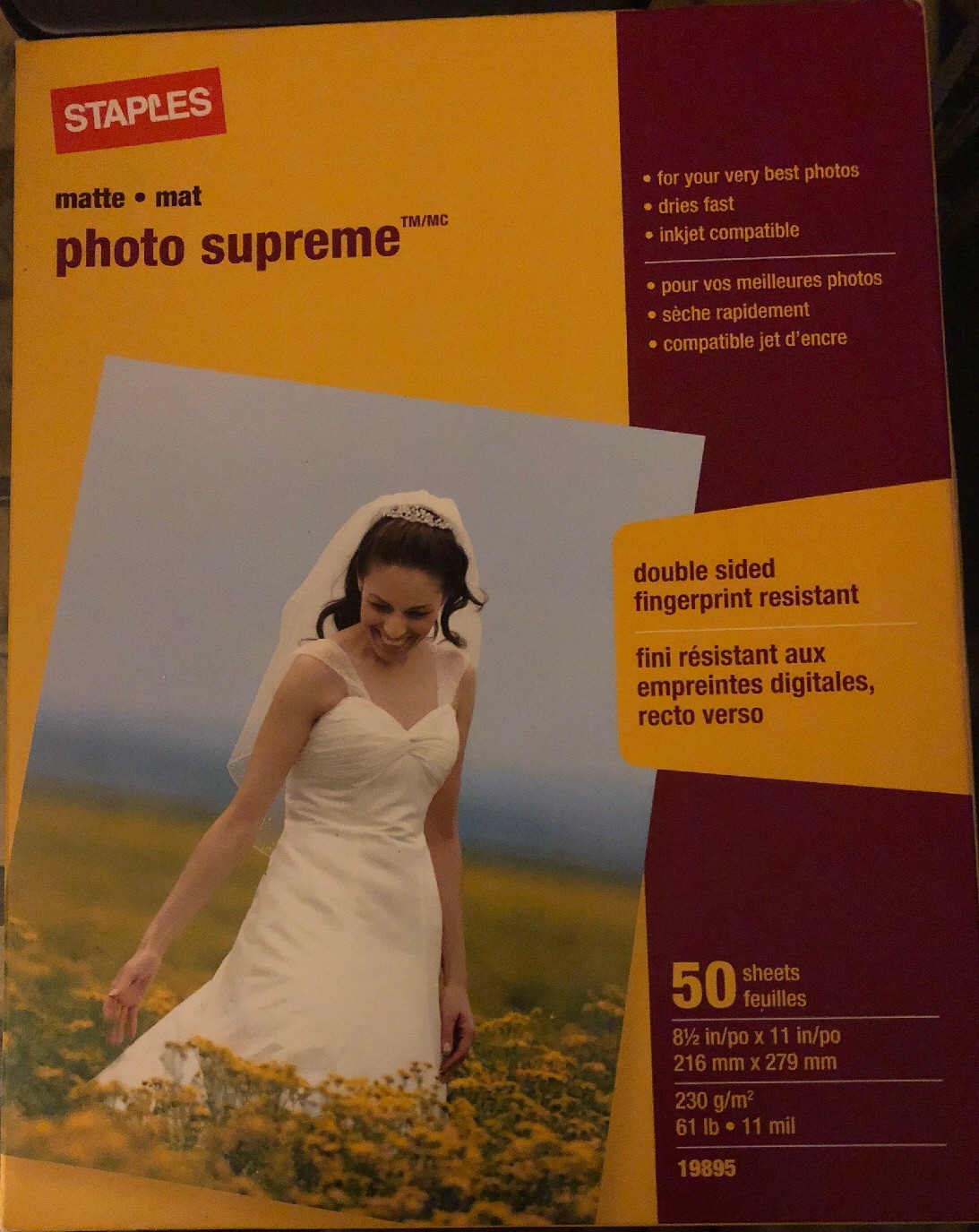 Staples Photo Supreme 8 1/2 in x 11in double sided sheets.  50ct new.