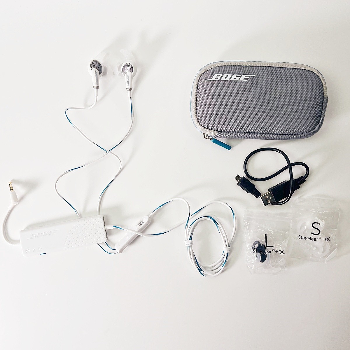 Bose QuietComfort 20 Noise Cancelling Wired Headphones Bose QC20 White For IOS