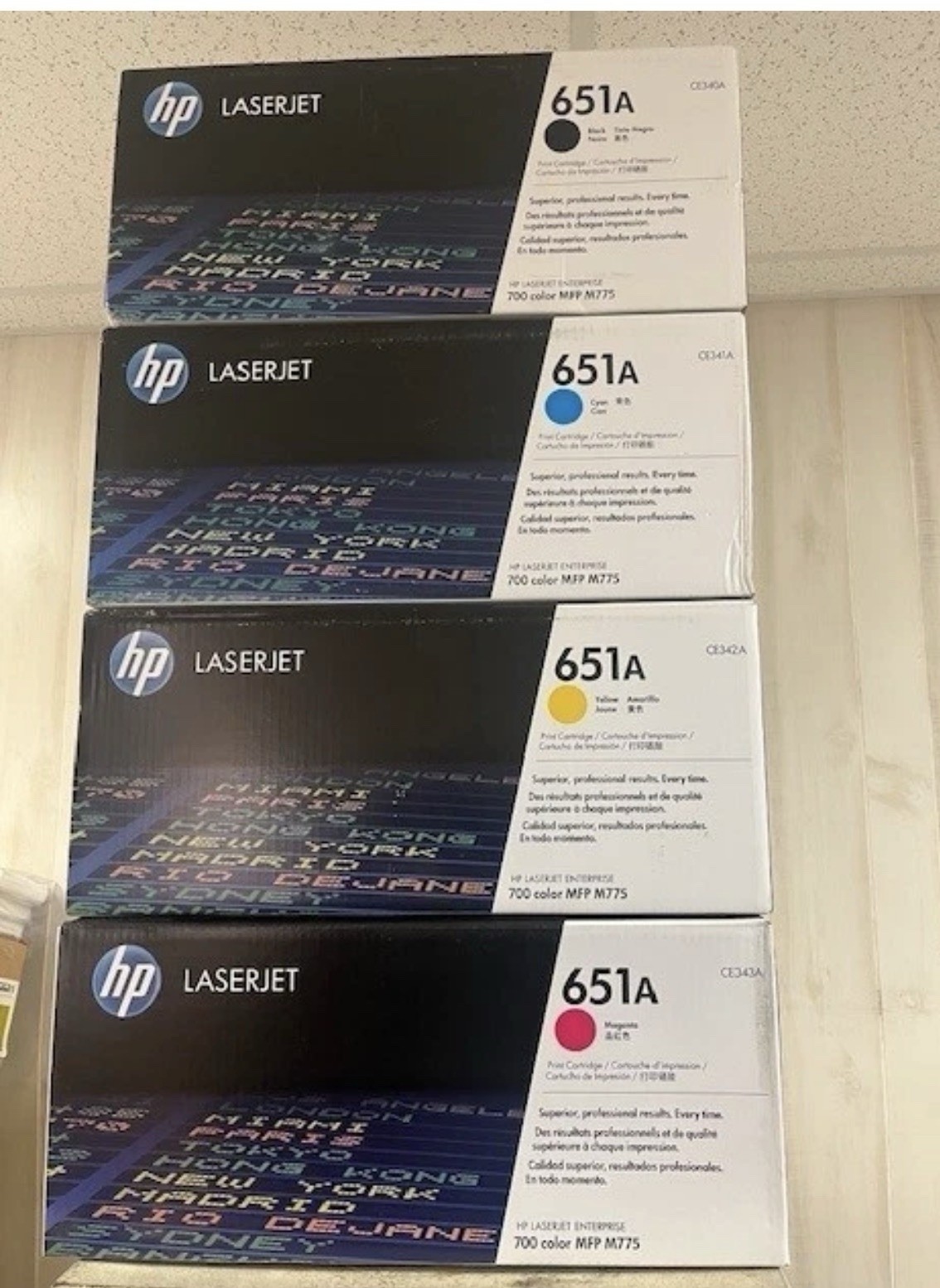HP 651A Toner Cartridge CMYK Set Of 4 CE340A CE341A CE342A CE343A OEM Sealed