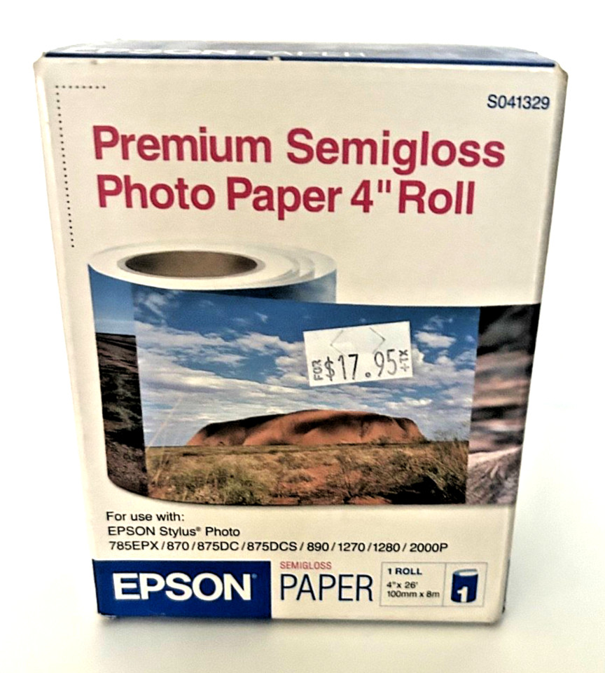 Epson S041329 Premium Semigloss Photo Paper Roll 4" x 26'