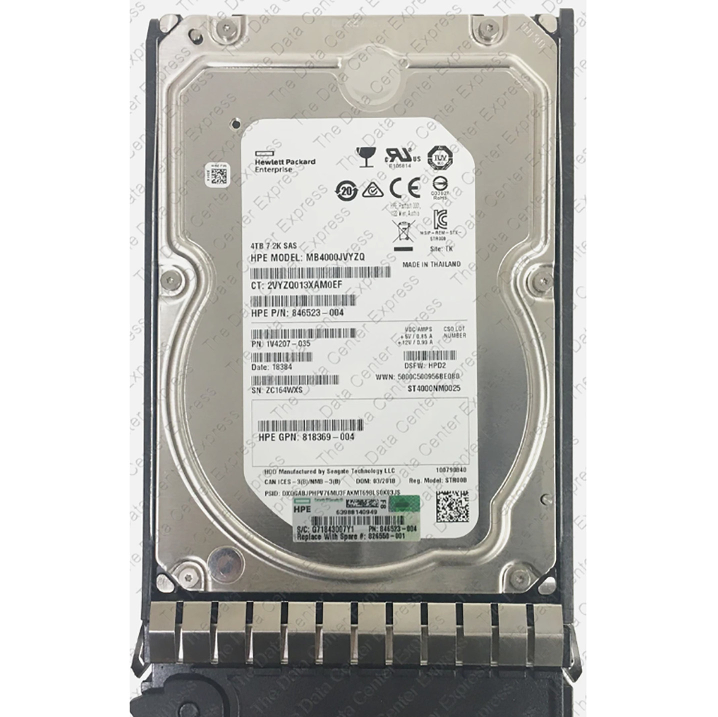 NEW HPE DP LFF SAS MDL DRIVE 4TB 12G 7.2K 864259-B21 864918-001