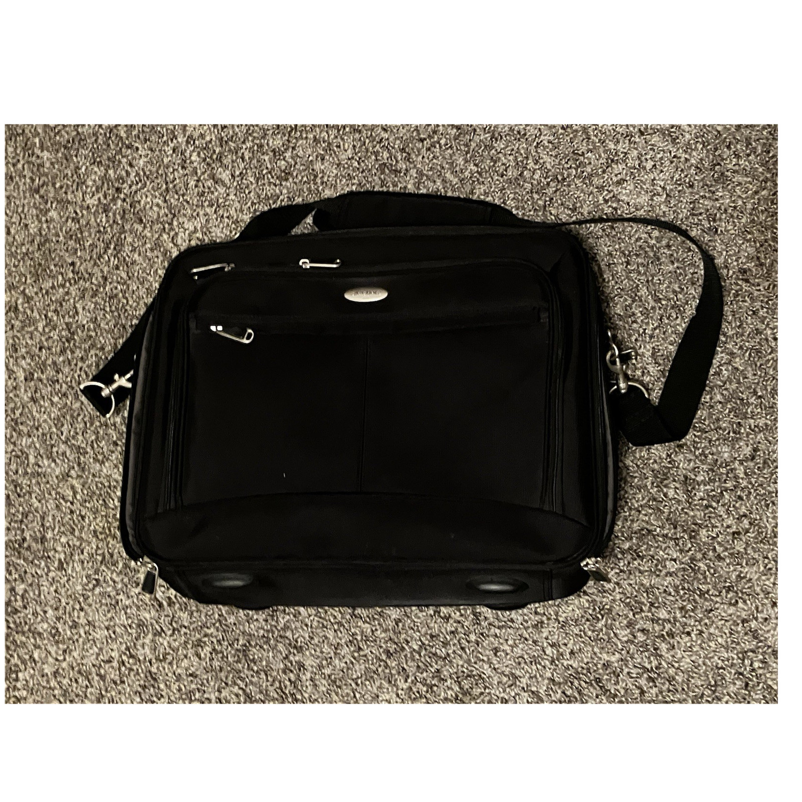 Samsonite Black Nylon Shoulder Bag for 15" 14" Laptop Padded Partitions