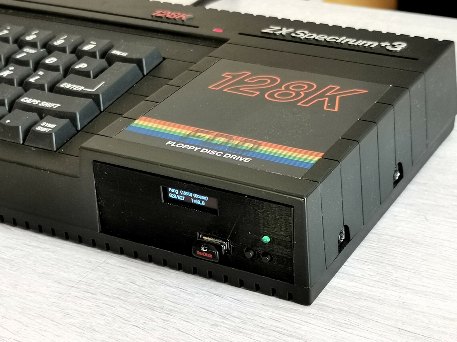 ZX SPECTRUM 128 +3 GOTEK - 3D PRINTED MOUNT - OLED DISPLAY - FLASH FLOPPY