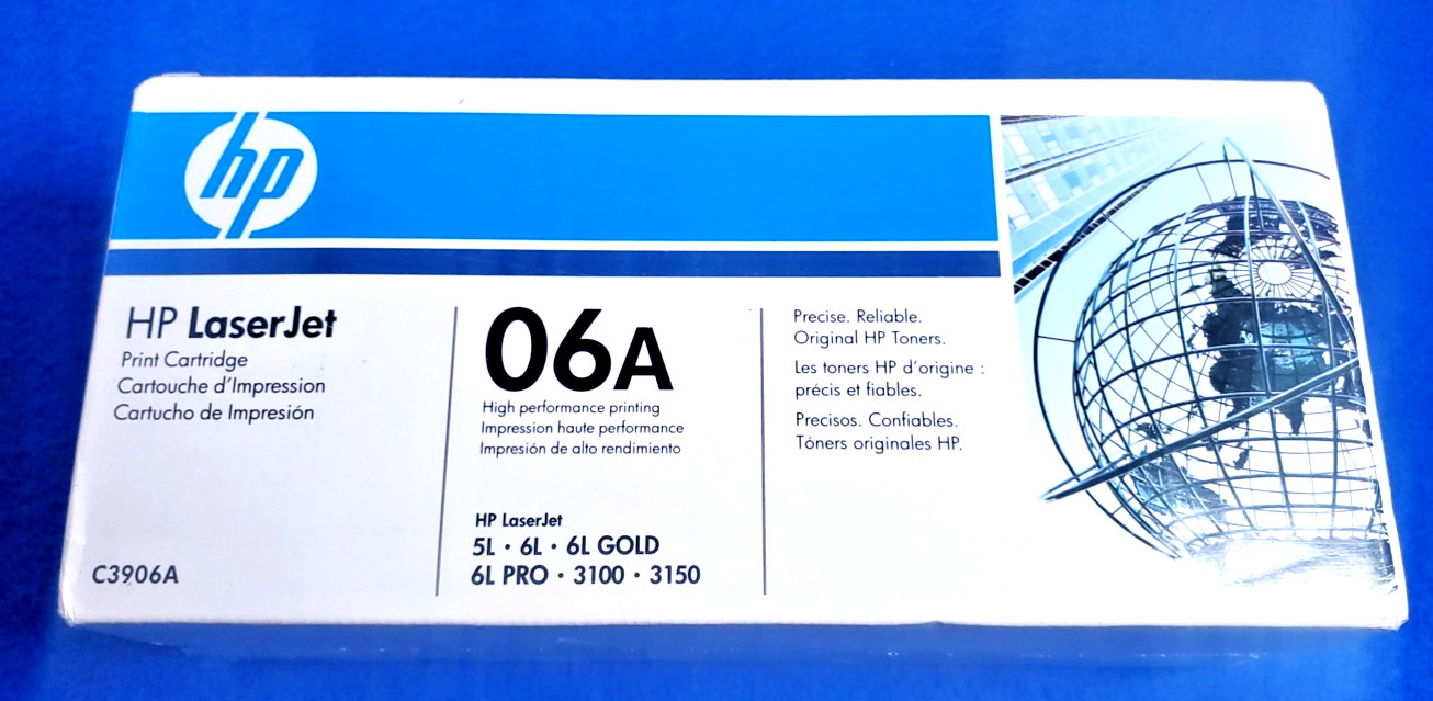 Genuine HP 06A Black Toner Cartridge C3906A- Sealed