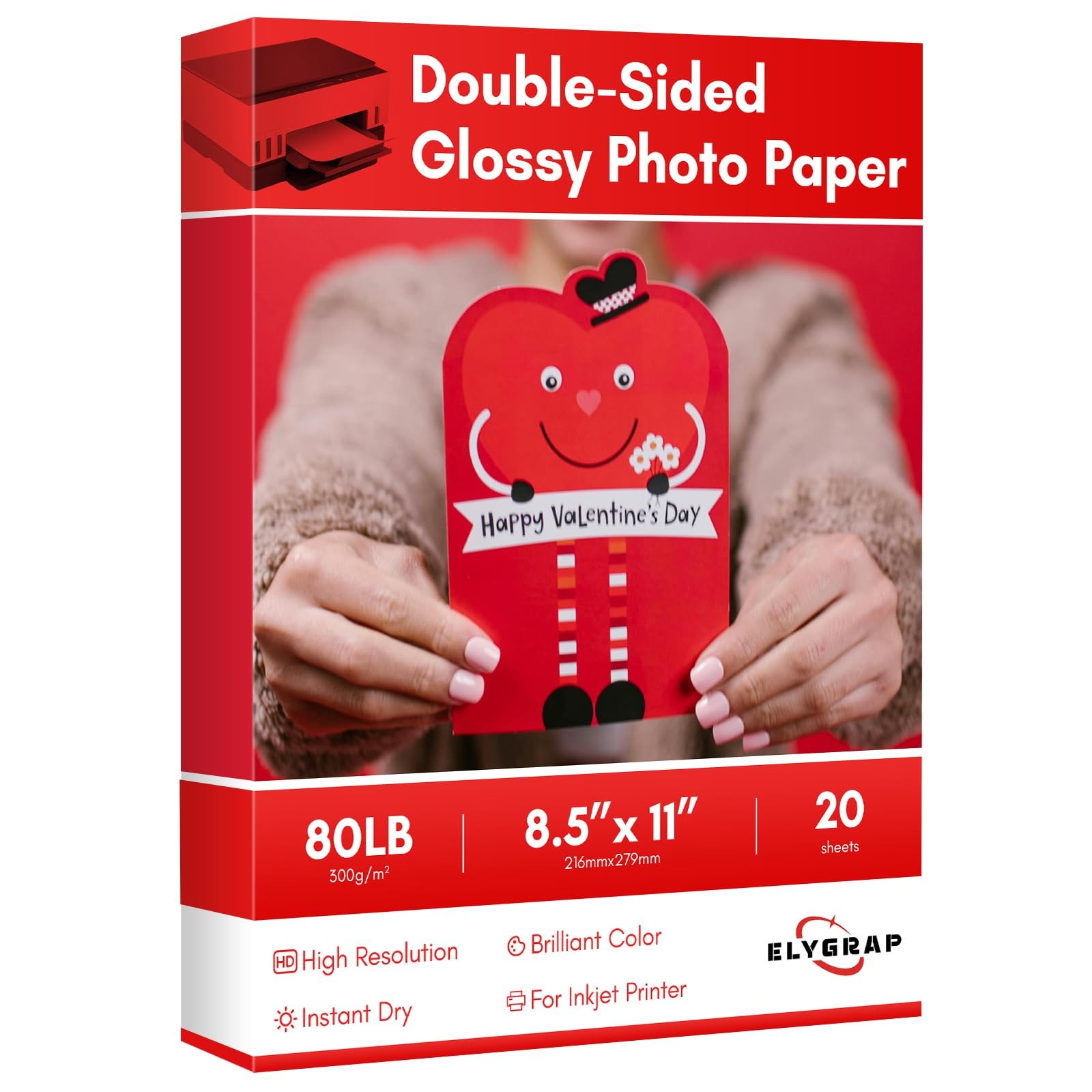 20 PCS Thick Double Sided Glossy Photo Paper 8.5x11 Inch 300gsm 80LB Inkjet