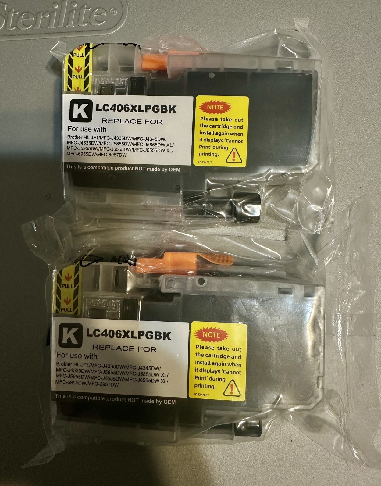 Two New Sealed INK Cartridge LC406XL  Black