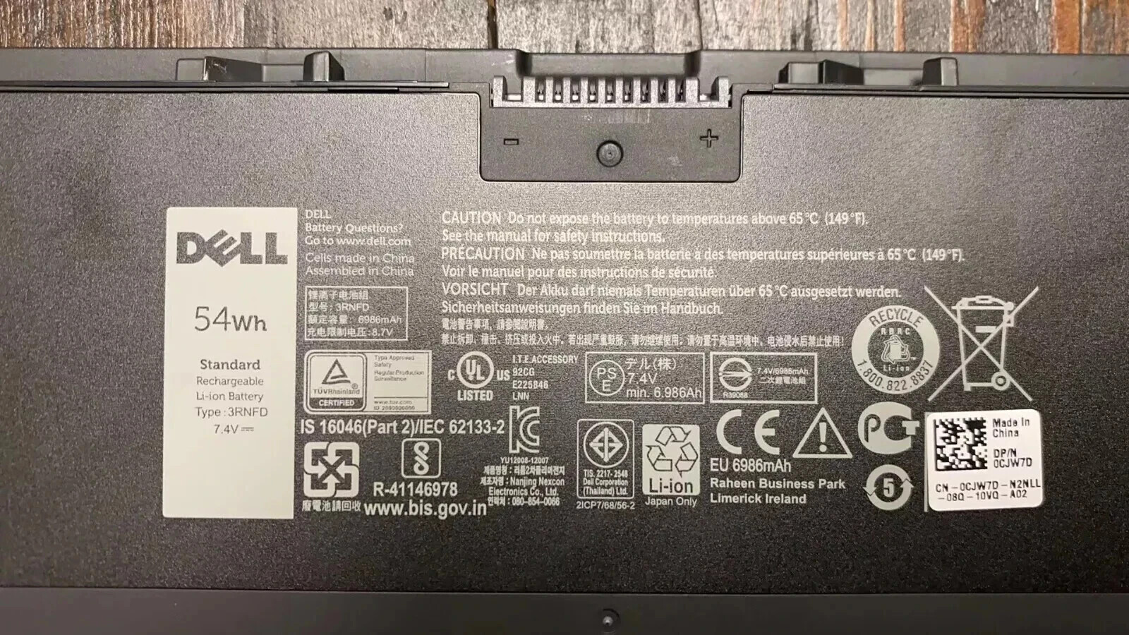 Genuine 54Wh 7.4V 3RNFD Battery For Dell E7440 E7450 E7420 34GKR PFXCR