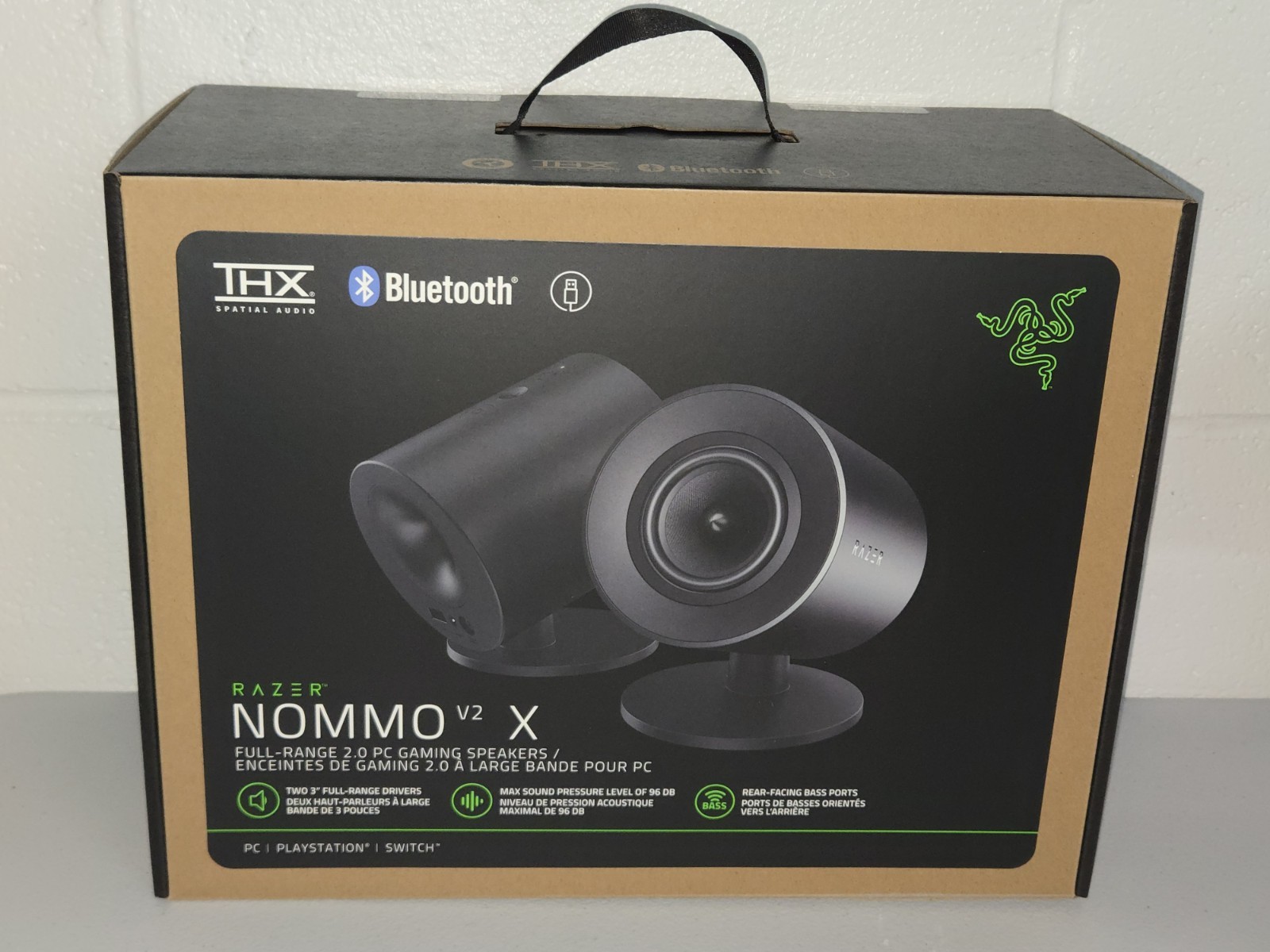 Sealed Razer - Nommo V2 X Full-Range 2.0 PC Gaming Speakers (2 Piece) - Black
