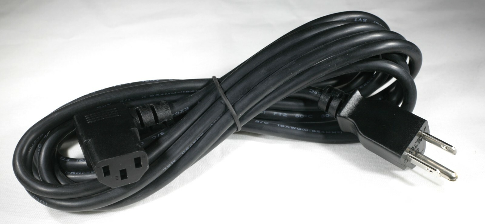 10ft 3-Conductor 18AWG NEMA 5-15P to IEC320 C13 Right Angle PC Power Cord Cable 