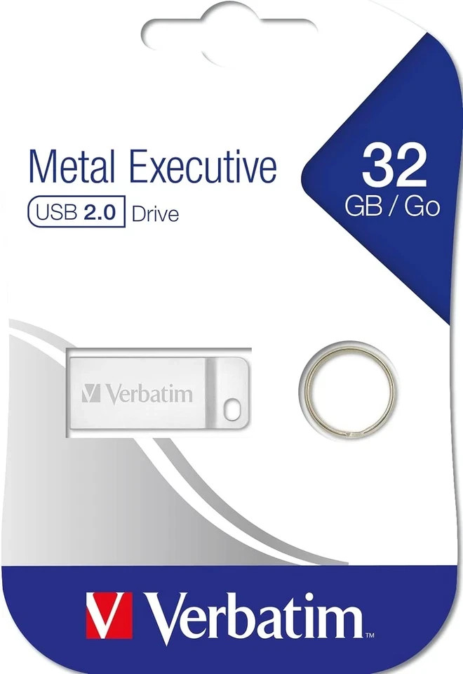 Verbatim Metal Executive 32 GB USB 2.0 Drive Silver 98749