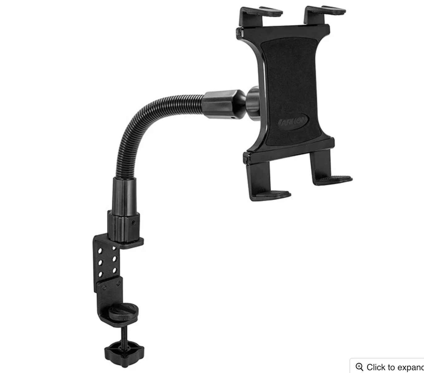 ARKON Mounts Heavy-Duty Clamp Slim-Grip Tablet Mount | Universal Tablet Fit