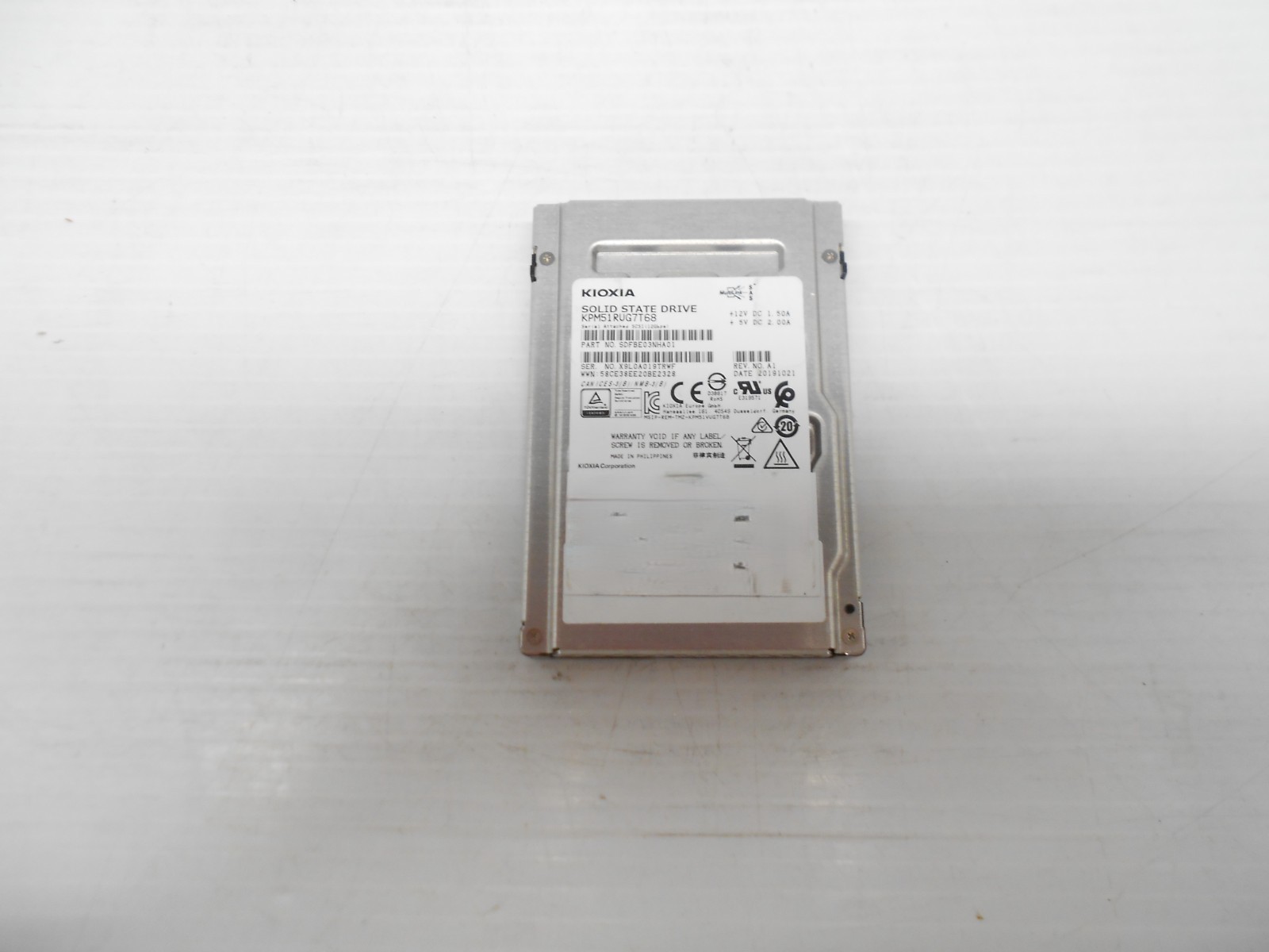 KIOXIA 7.68TB SAS SSD 2.5 12G Solid State Hard Drive KPM51RUG7T68 Dell HP 512b