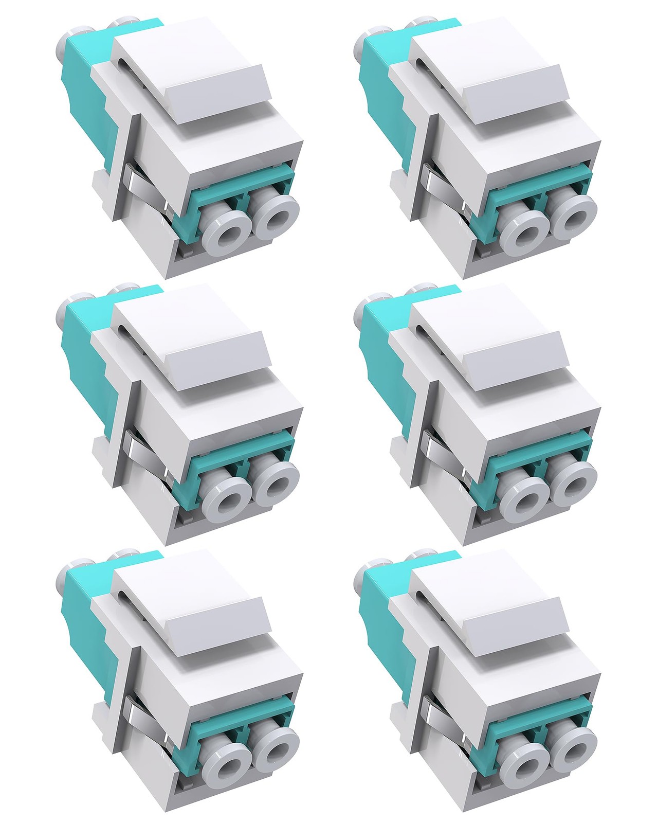 6PCS LC to LC Coupler Multimode Keystone Jack，LC UPC F/F Fiber Optic Adapter ...