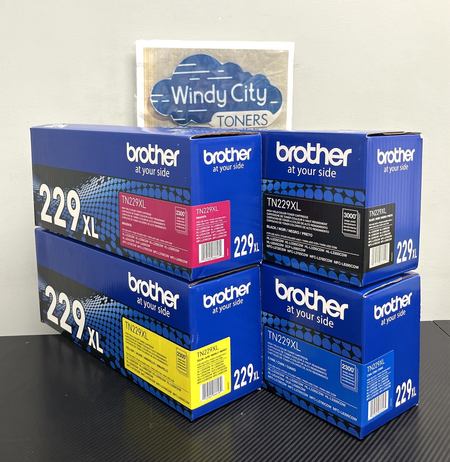 Brother TN229XL Toner Cartridge Set 4-Pack BCMY Genuine OEM Sealed New