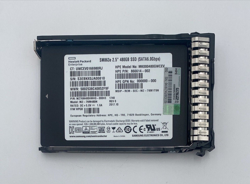 FOR HPE/Samsung 2.5" 480GB SATA 6G G10 Server SSD Replace P18432-B21 P18477-001