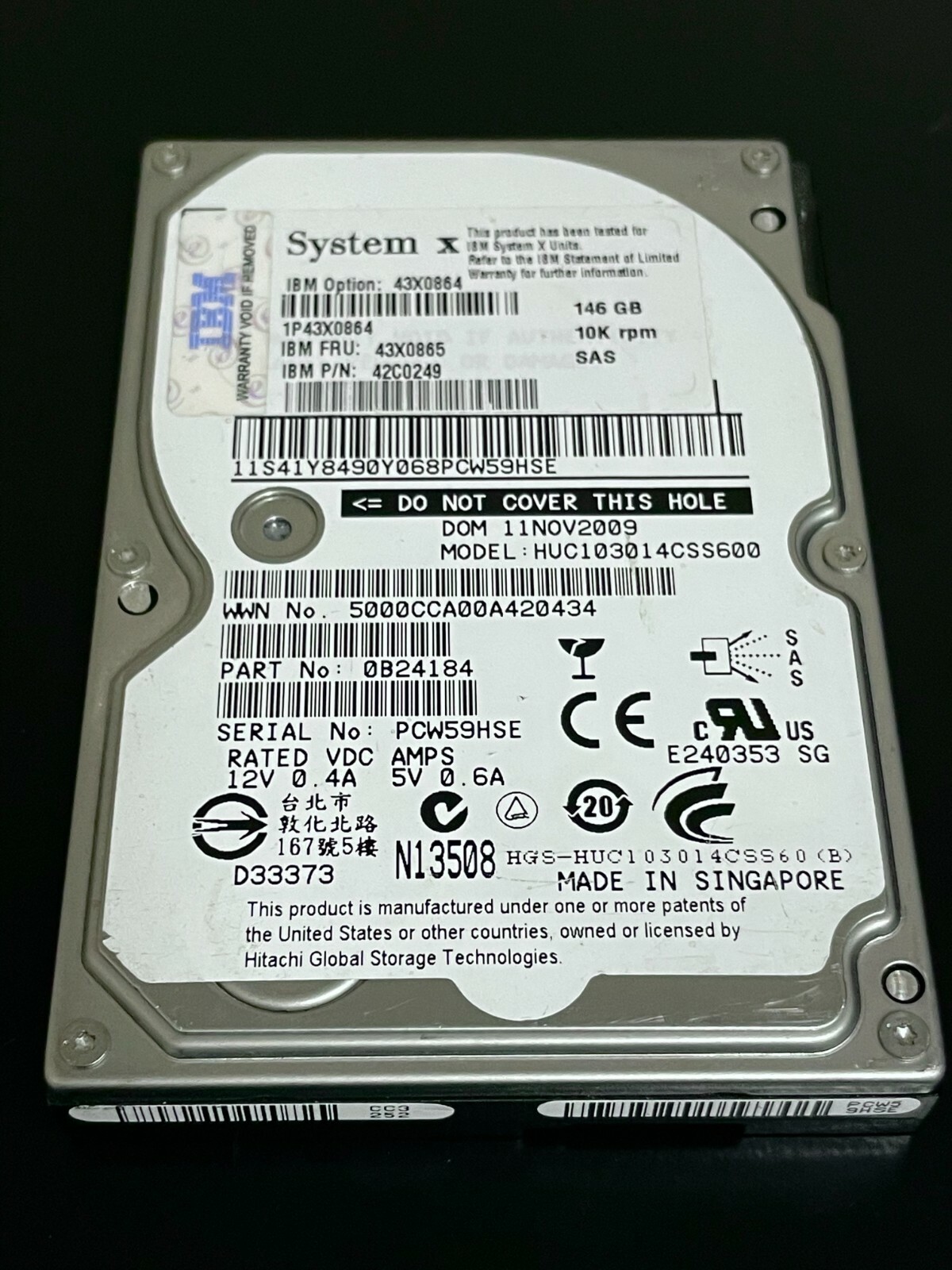 IBM 146GB 10K 2.5" SAS SFF Hard Drive 43X0865 43X0864 42C0249 Server HDD~~