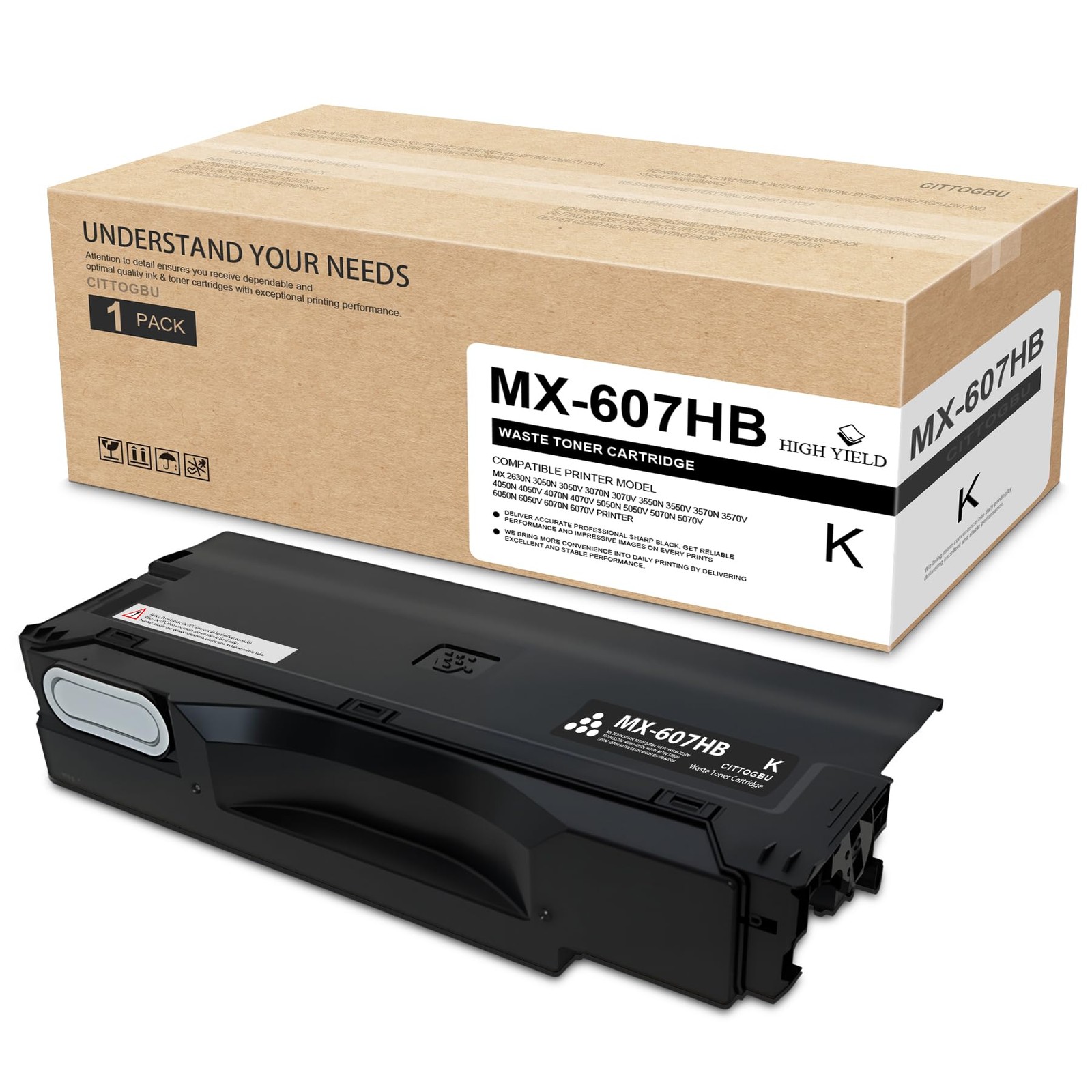 ** NEW Sharp Waste Toner Cartridge | MX-607HB | 50,000 Pages | Compatible
