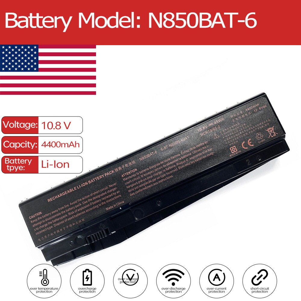 Laptop Battery for Clevo 6-87-N850S-6U71 3ICR19/65-2 BNA-WB-L15929 N850BAT-6