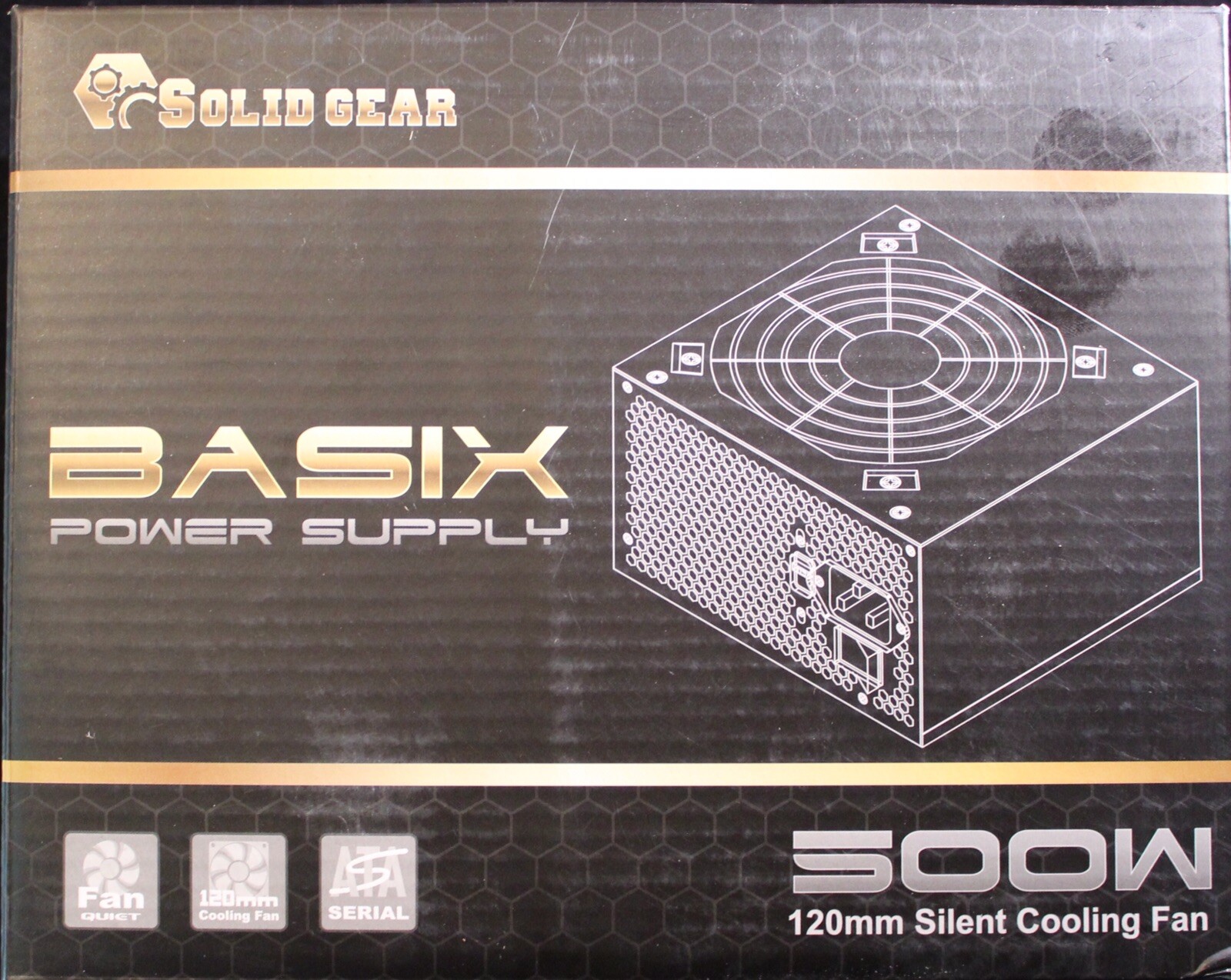 Solid Gear Basix Power Supply SDGR-500BX SATA 500W 120mm Cooling Fan