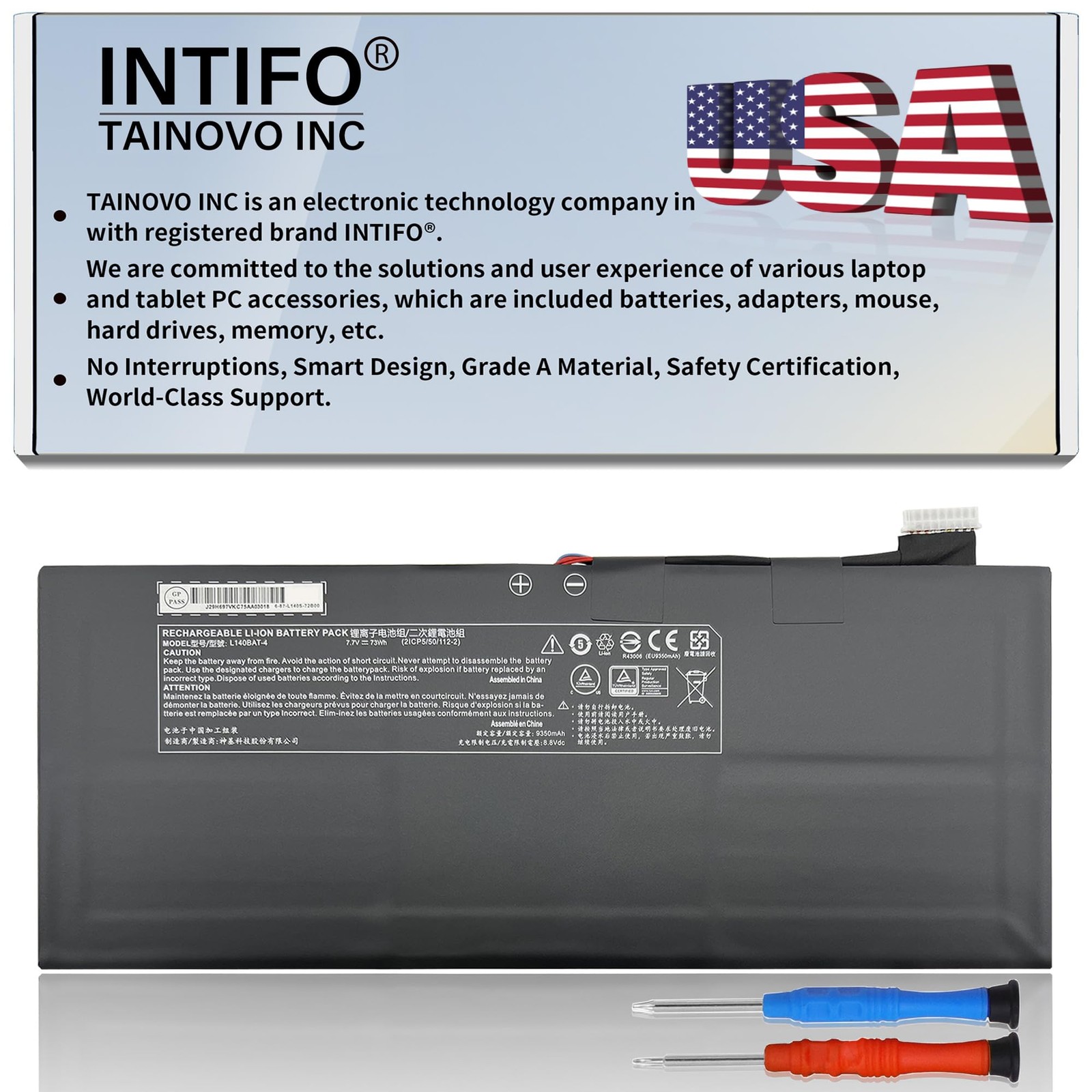 INTIFO L140BAT-4 Laptop Battery for System76 Clevo