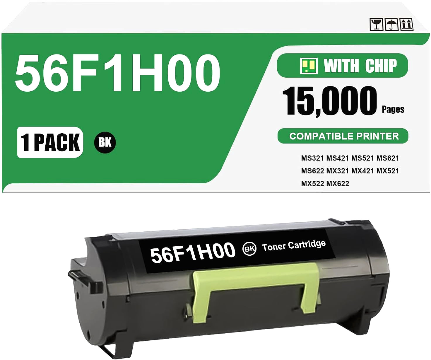 56F1H00 Black Toner Cartridge for Lexmark MS321/MS421/MS521/MS621 & MX Series
