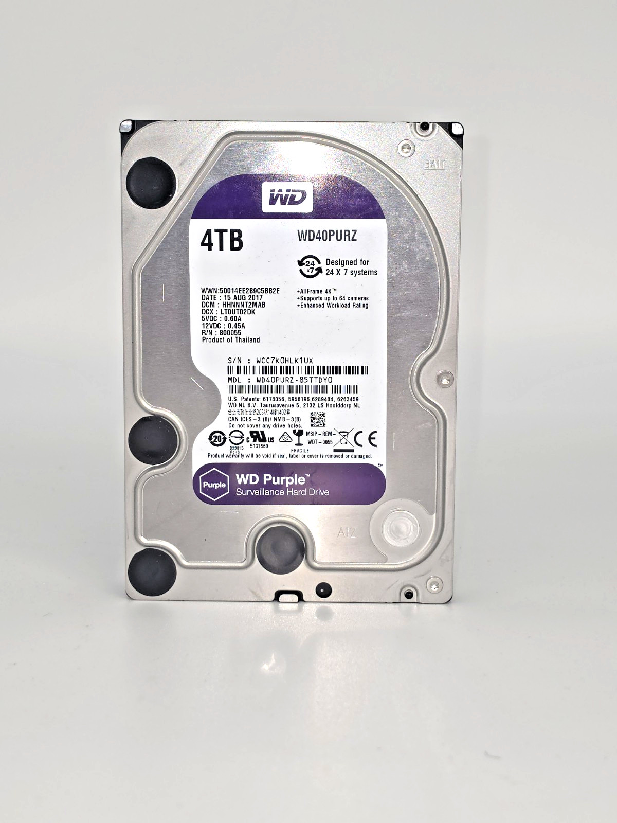 Western Digital WD Purple 4TB  3.5” SATA Surveillance HDD
