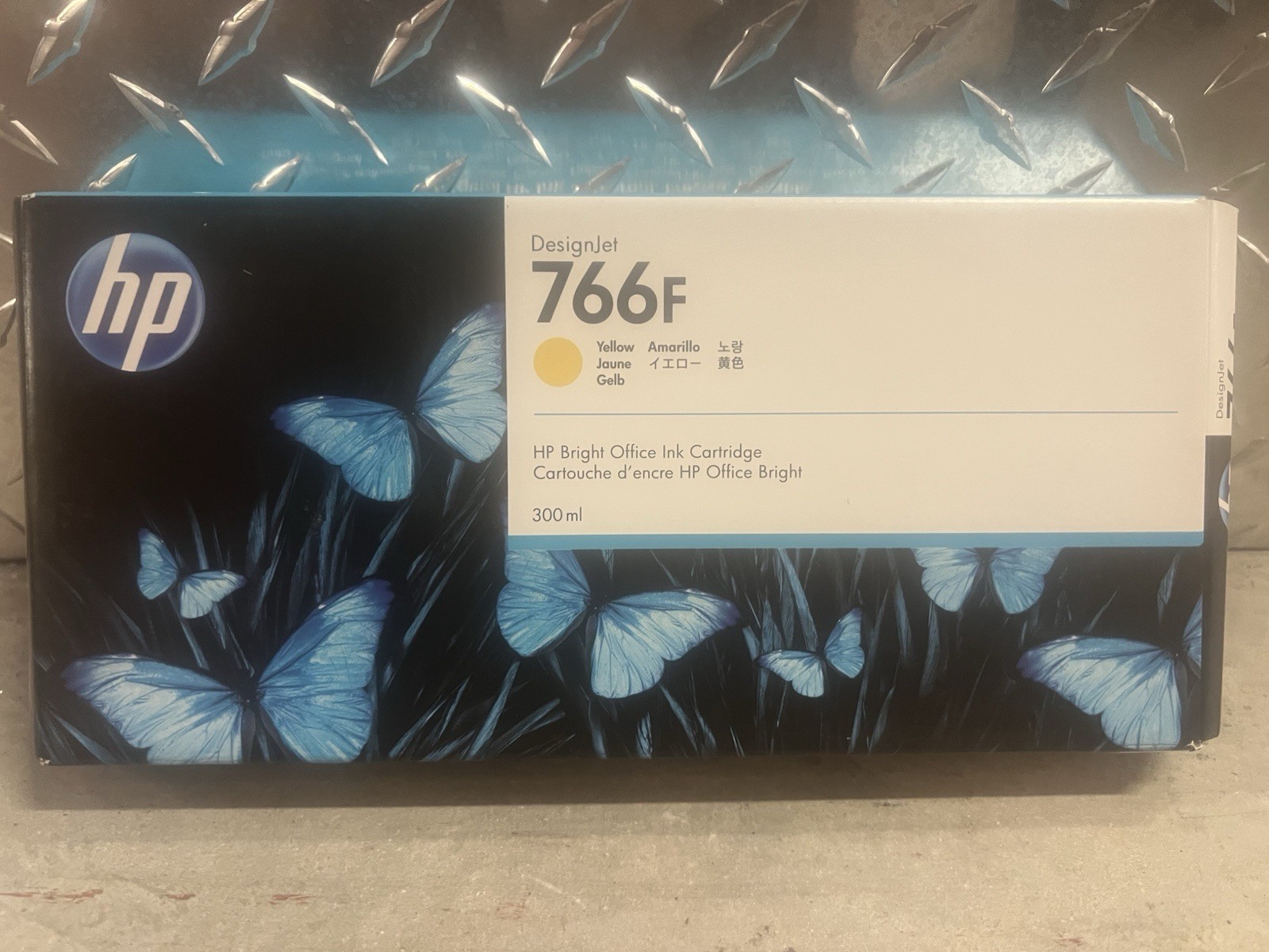 GENUINE HP 766F YELLOW 300ML INK CARTRIDGE 1XB31A XL 3600 MFP Exp April 2025
