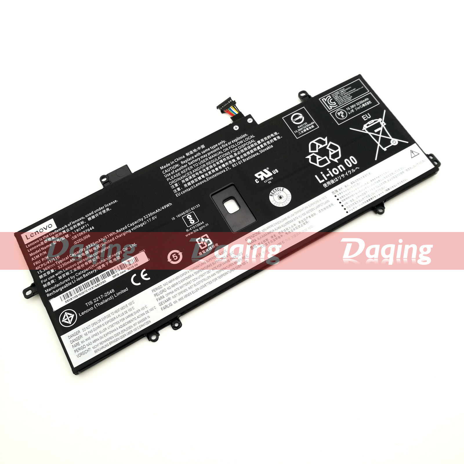 Original L18C4P71 L18M4P72 Battery for Lenovo ThinkPad X1 Carbon 7th Gen 2019