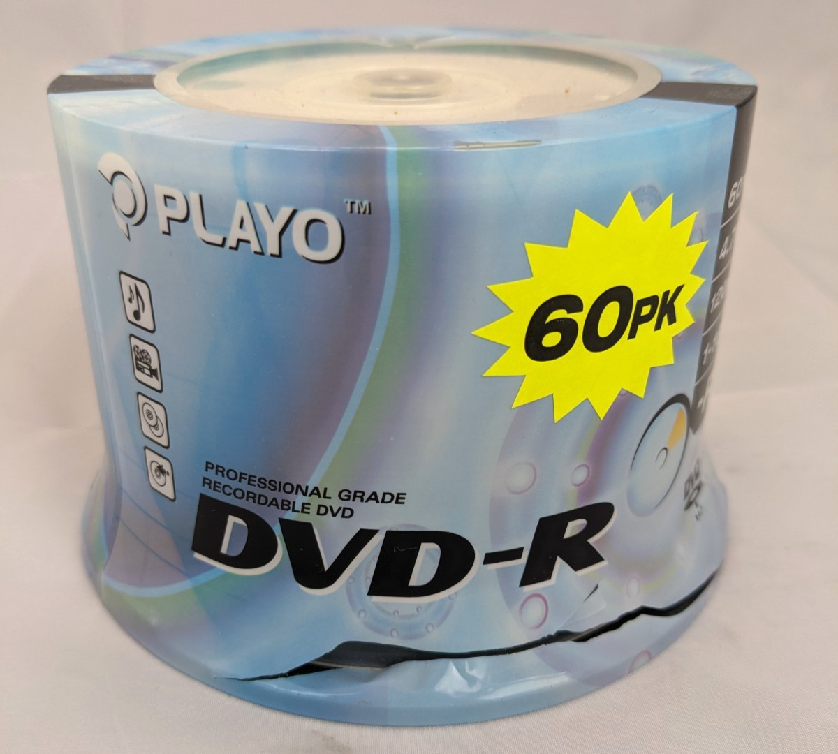Playo 1-16X 4.7GB 120 Minutes DVD-R (Pack of 60) Recordable - Brand New - Sealed