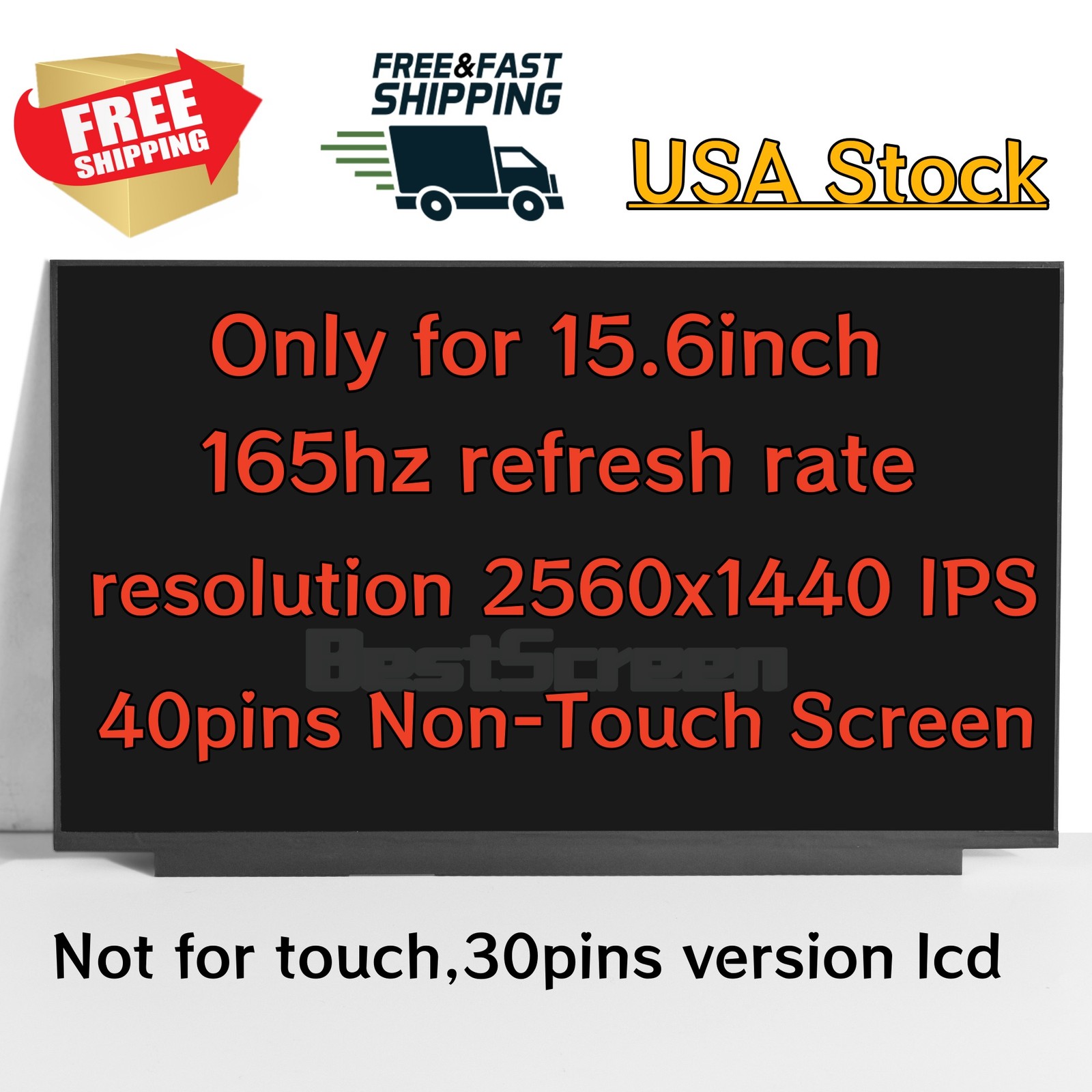 2560x1440 165HZ 15.6'' Non-Touch IPS LCD Screen for CMO N156KME-GNA Rev.C1 C2 C4
