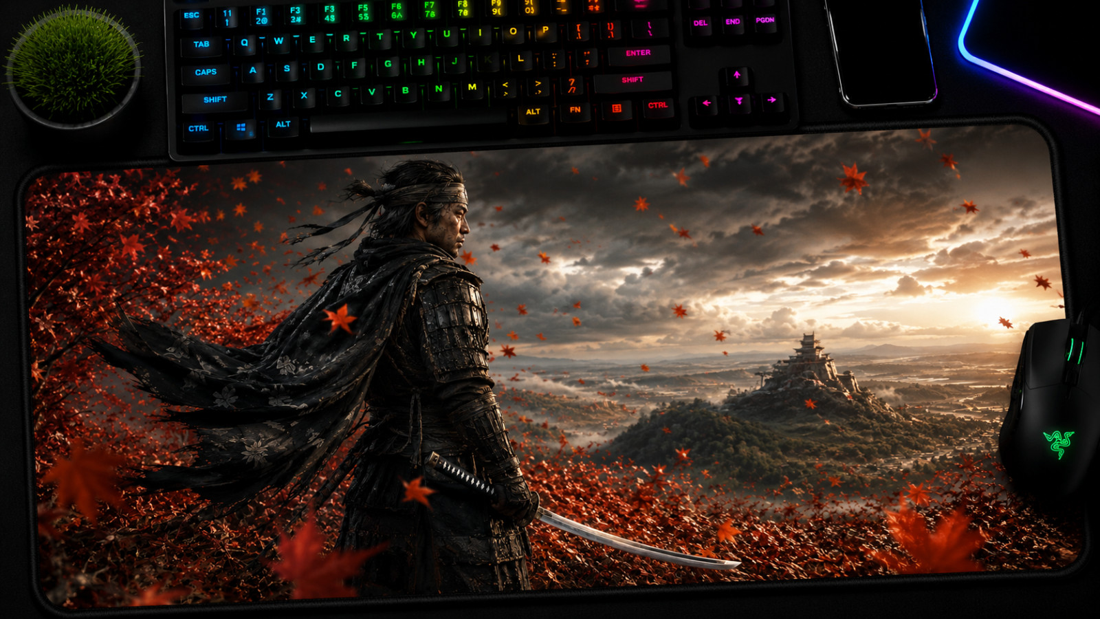 Ghost of Tsushima XXL Mouse Pad Jin Sakai Samurai Gaming Desk Mat