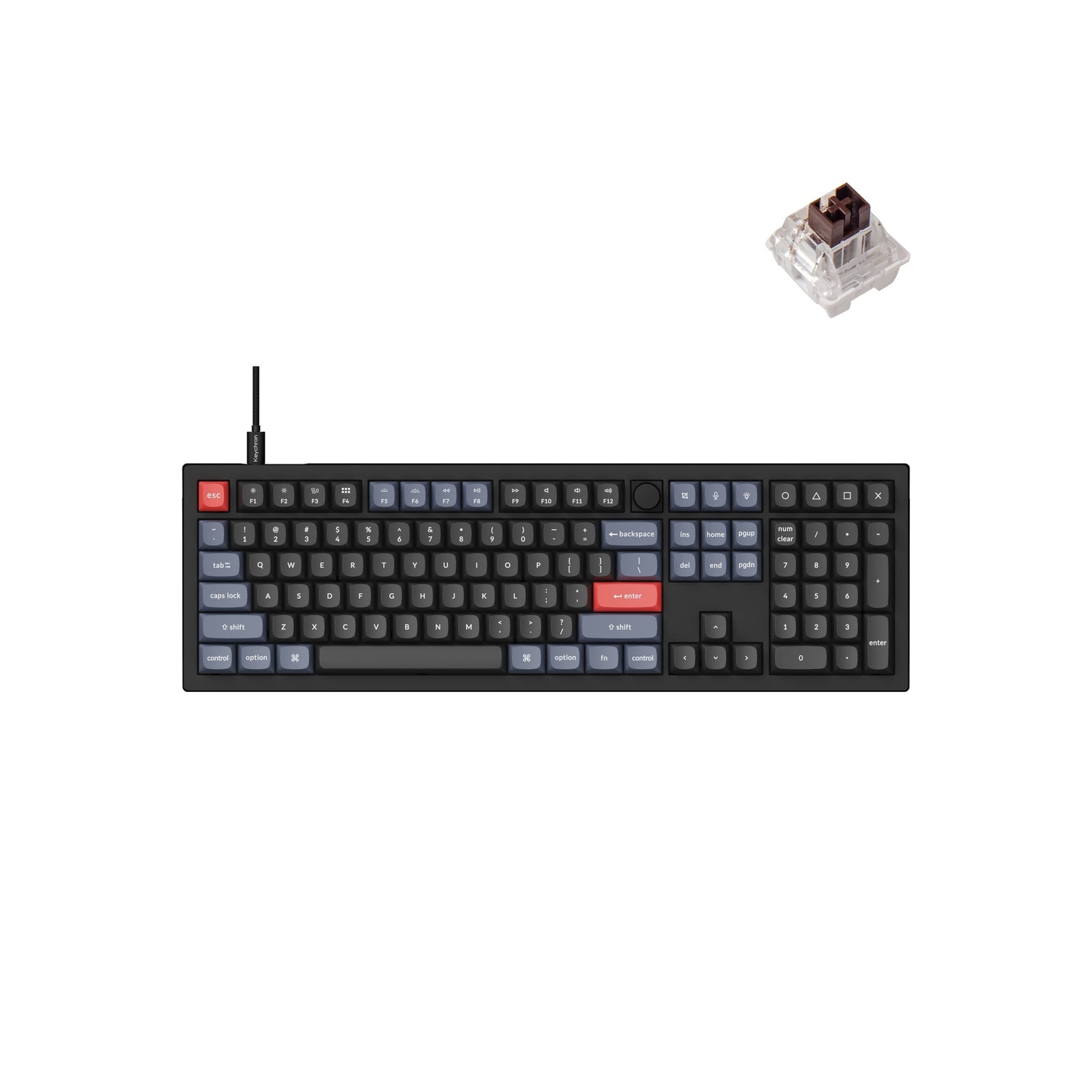 Keychron V6 Wired Custom Mechanical Keyboard Knob Version, Full-size QMK/VIA ...