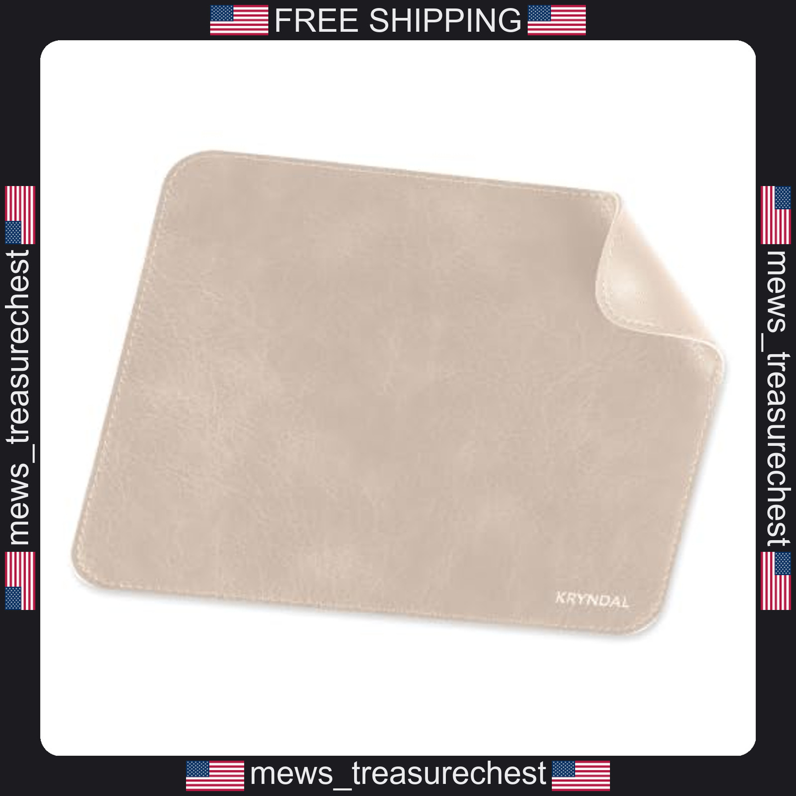 Office PU Mouse Pad 10.2 x 8.3 Inch Non-Slip Stitched Edges