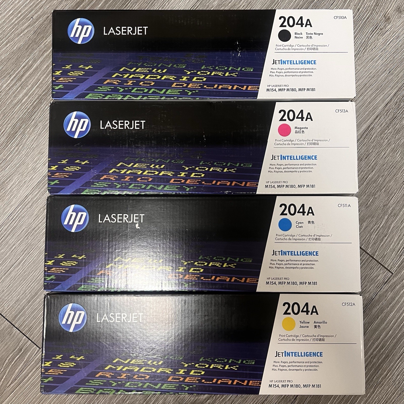 HP 204A Black Cyan Magenta Yellow Toner Set CF510A CF511A CF512A CF513A Sealed
