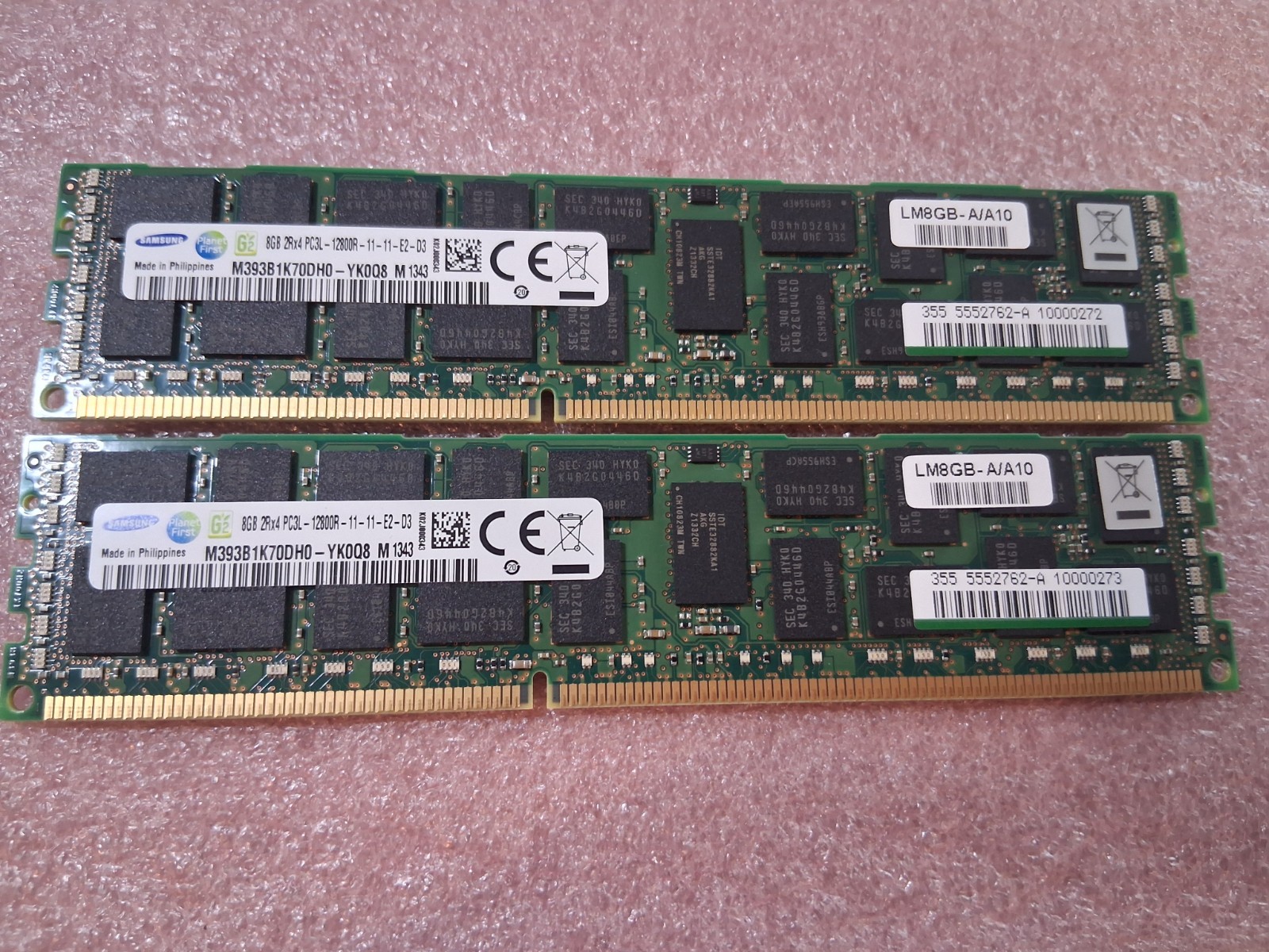 16GB Samsung 8GB 2Rx4 PC3L-12800R M393B1K70DH0-YK0 Server RAM