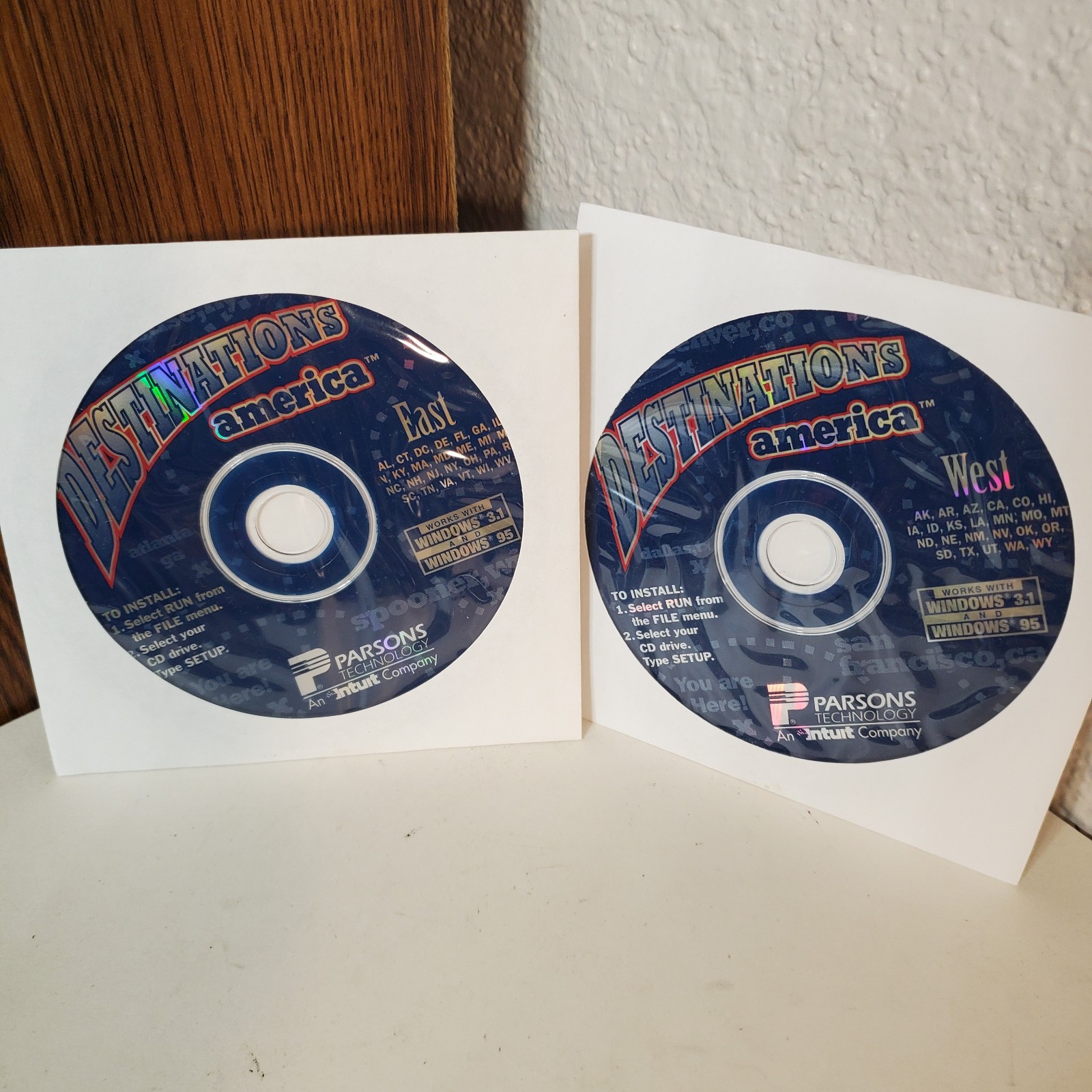DESTINATIONS AMERICA Parsons Technology Software PC Computer Program 1996 CD-ROM