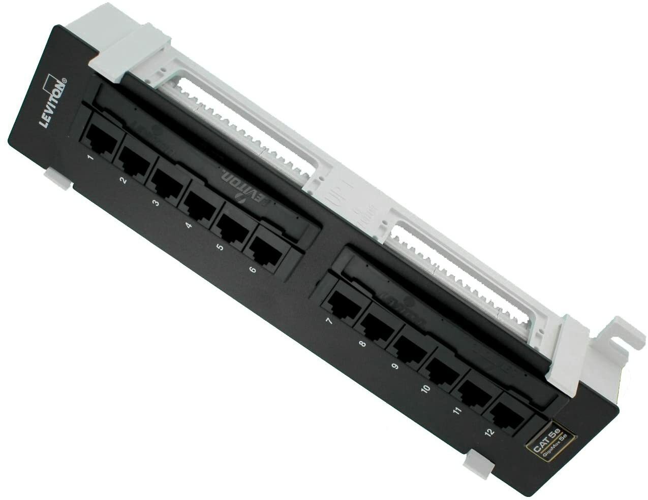 Leviton 5G596-U89 GigaMax 5E Universal 12-Port Patch Block, Cat 5E
