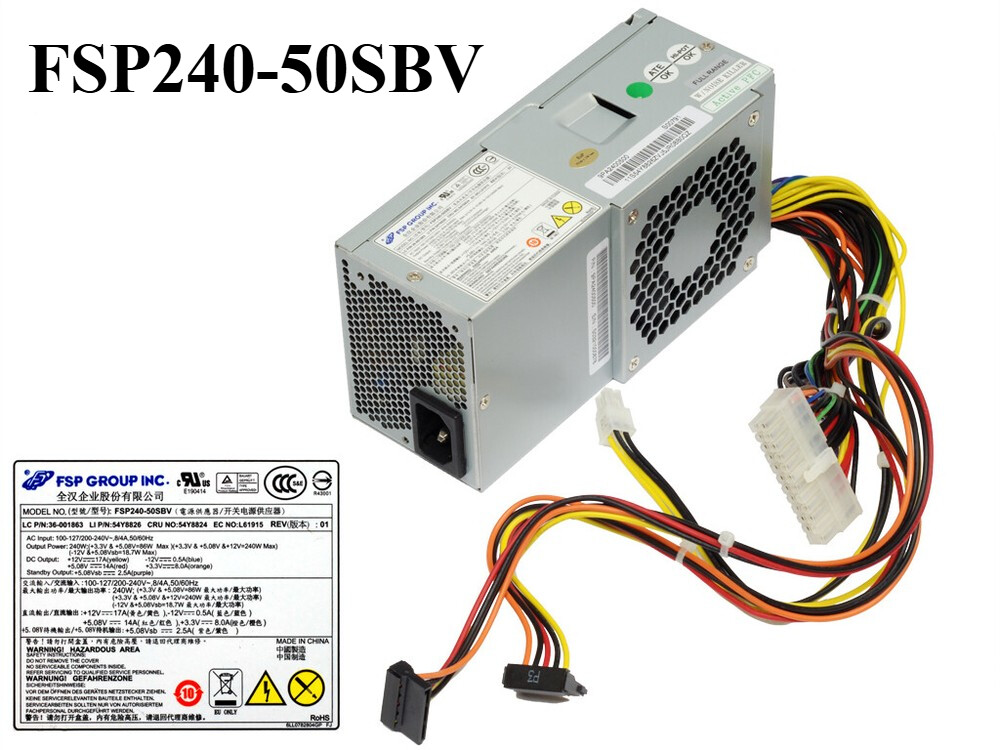 1X 54Y8824 54Y8862 54Y8862 54Y8846 240 Watt Lenovo M70 M80 M91 SFF Power Supply