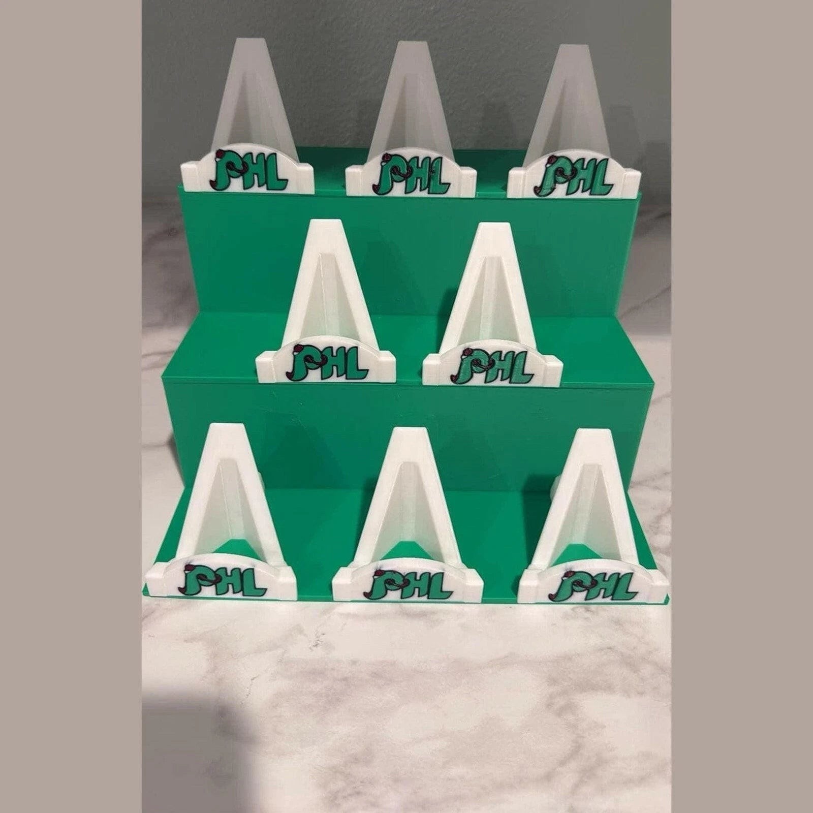 3D Printed Bleacher Card Display / 8 Removable LOGO card stands - Show off the