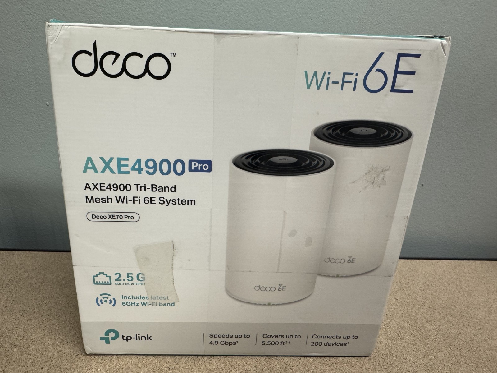 TP-Link Deco XE70 Pro AXE4900 | Two (2) Pack | Tri-Band WiFi 6E Mesh WiFi - USED