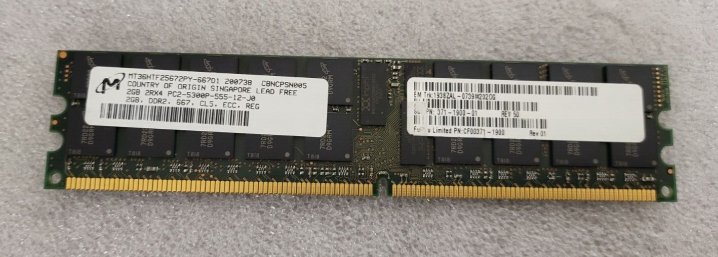 Micron 2GB PC2-5300P-555-12-J0, MT36HTF25672PY-667D1, DDR2 Server RAM TESTED USA