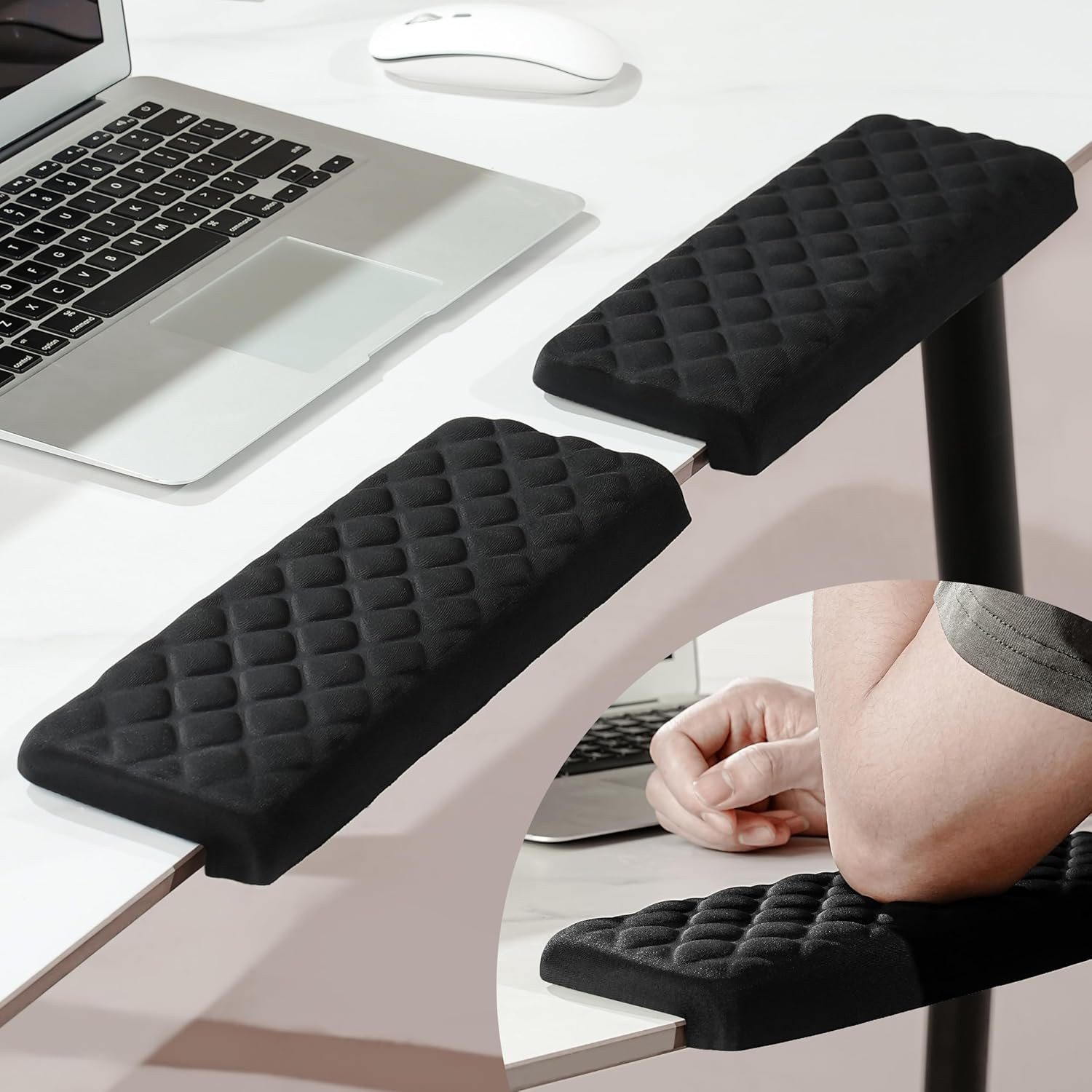 MEKASS L-Shaped Desk Elbow Pad for Desk, Memory Foam Elbow Support Padding with