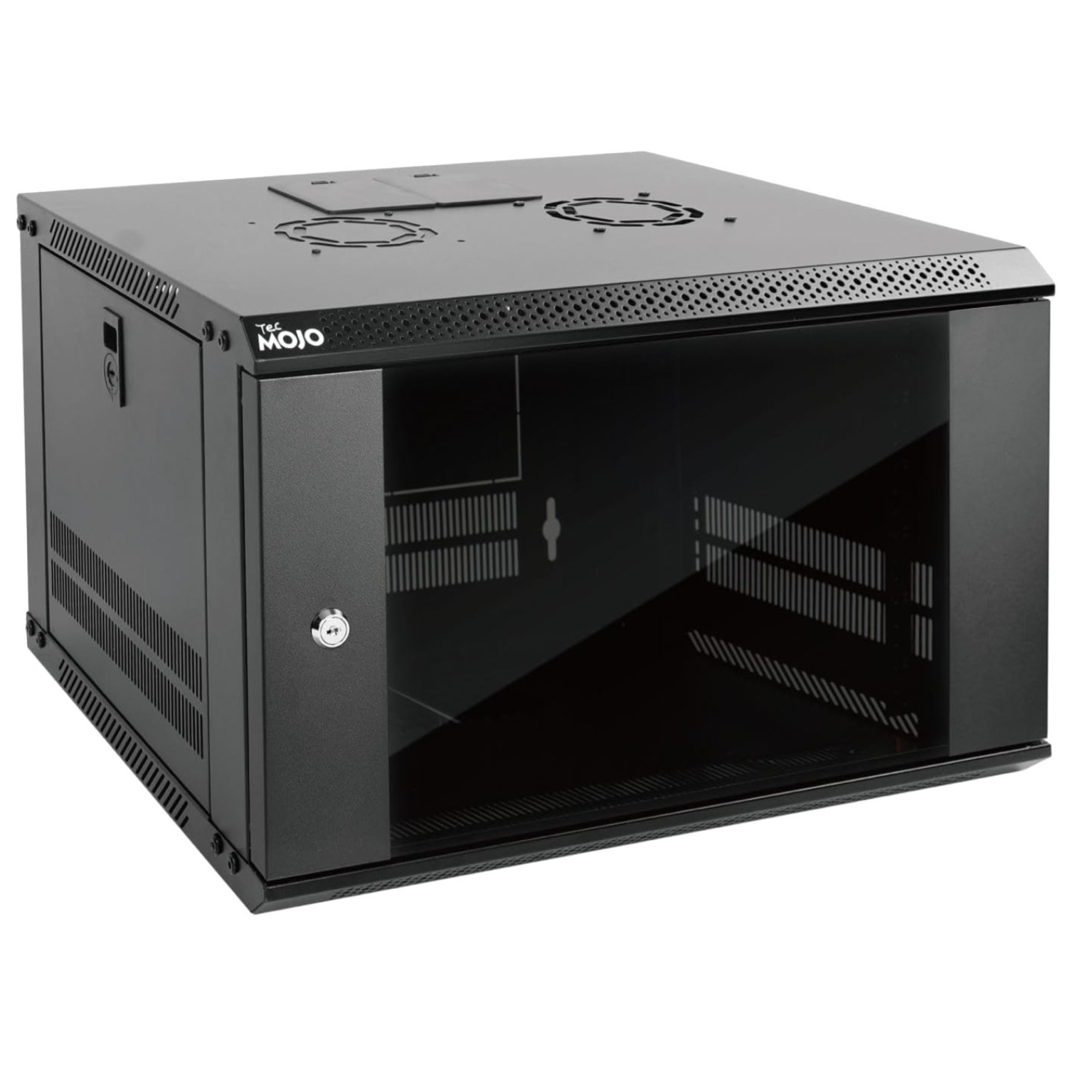 Black Wall Mount Server Cabinet, Standard Glass Door