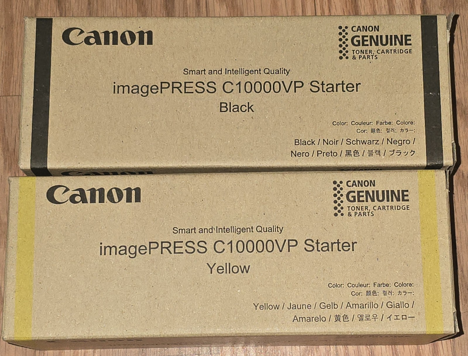 2 Genuine Canon Black, Yellow Starter 8537B001. 8534B001-iPRESS C10000VP. Deal 