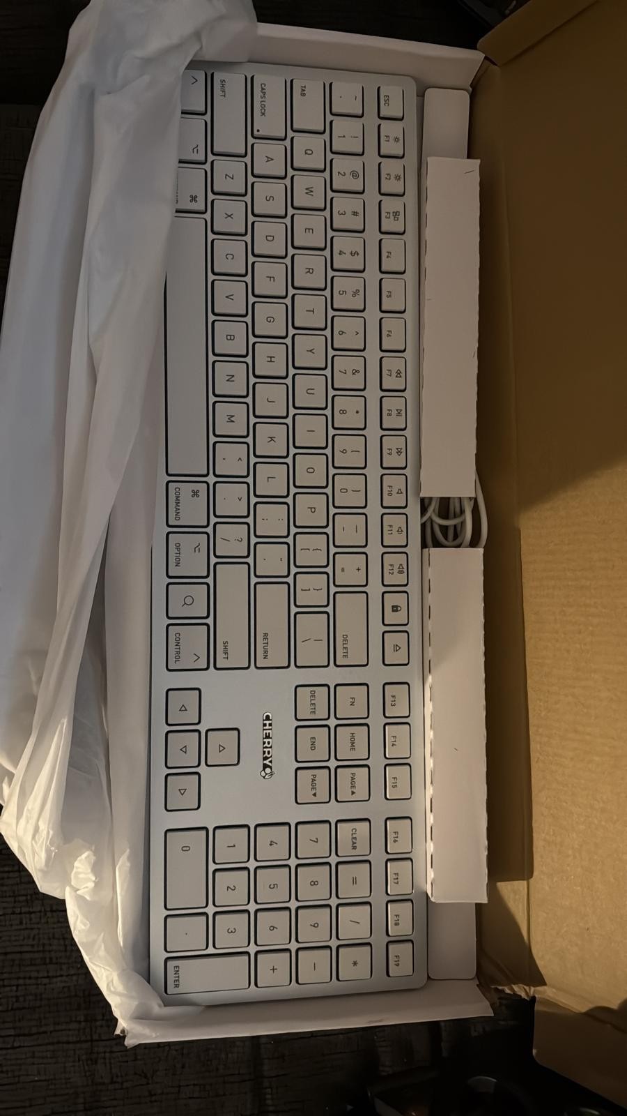 NEW SEALED - Cherry KC 6000C Wired Slim Mac Keyboard - Silver/White US