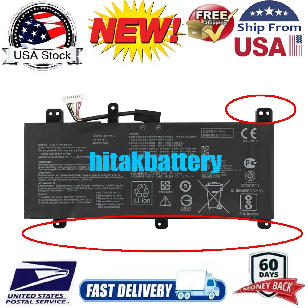 C41N1731-2 New Battery For ASUS ROG Strix G17 G712 G712L G712LV G712LU G712LW
