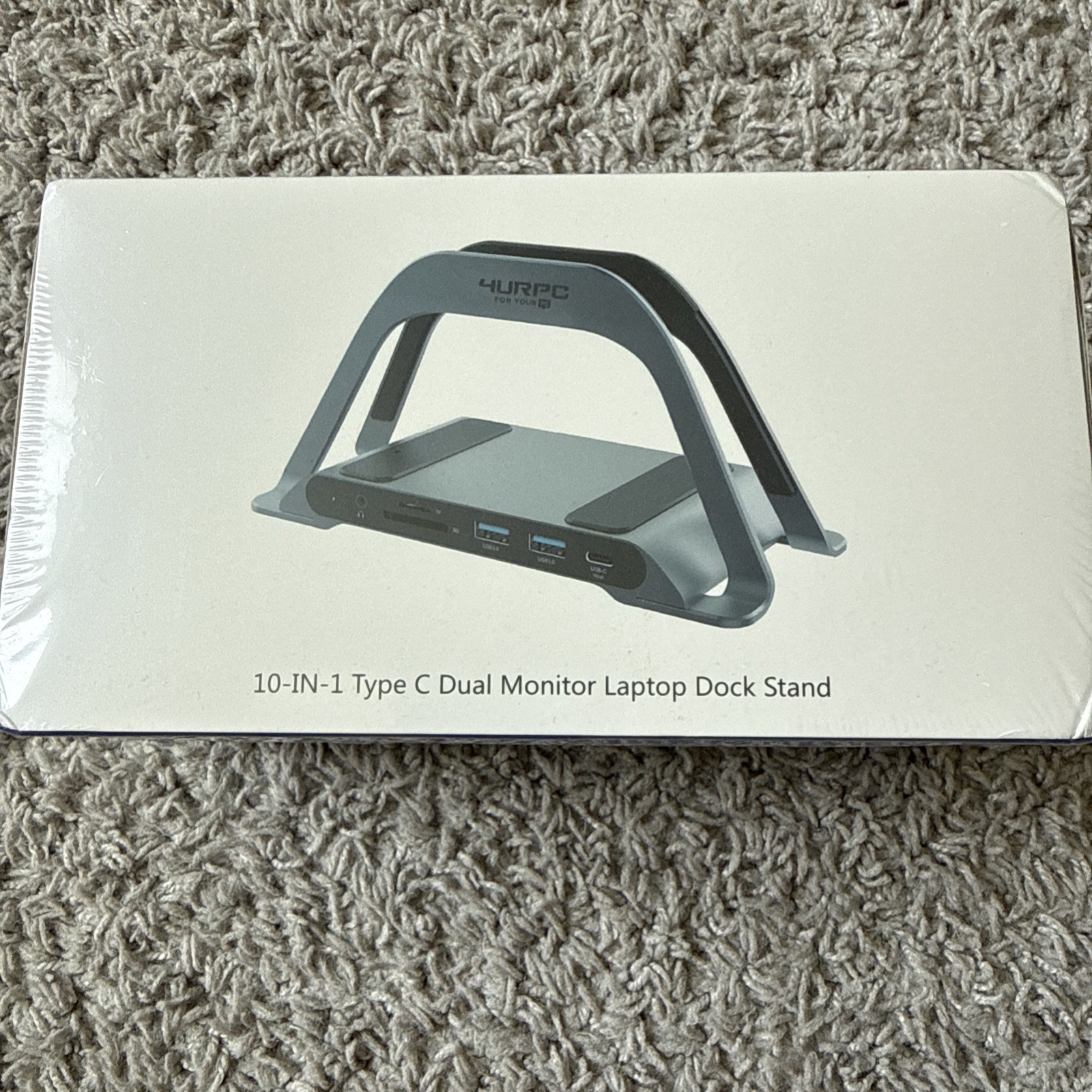 4URPC 10-IN-1 Type C Dual Monitor Laptop Dock Stand